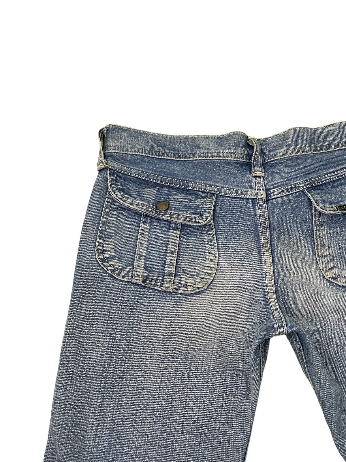 Japanese Brand Flare Jeans Lee Japan Distress Denim Low Rise Boot Cut 4🟦 Size US 31 - 20 Thumbnail