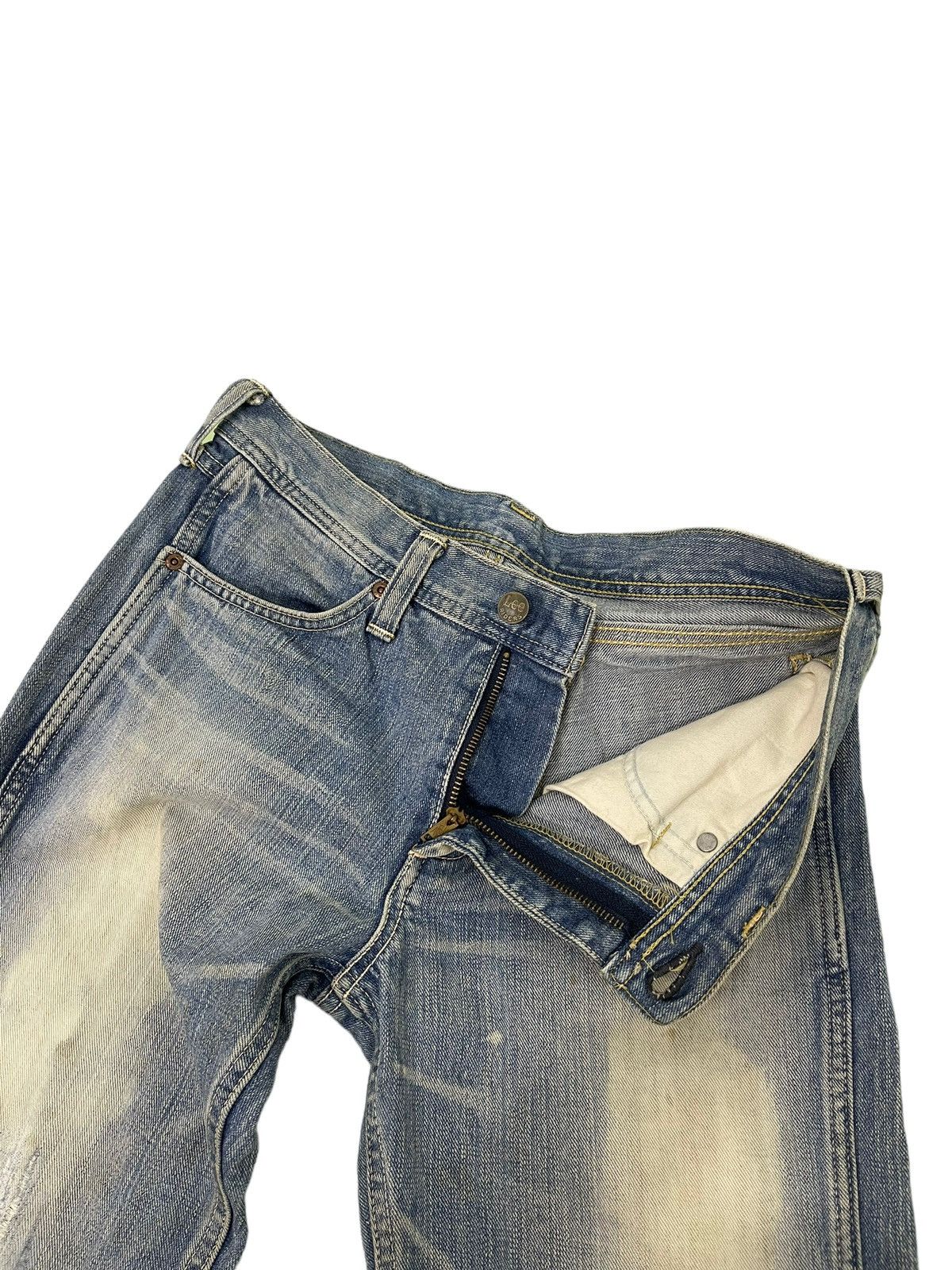 Japanese Brand Flare Jeans Lee Japan Distress Denim Low Rise Boot Cut 4🟦 Size US 31 - 12 Thumbnail