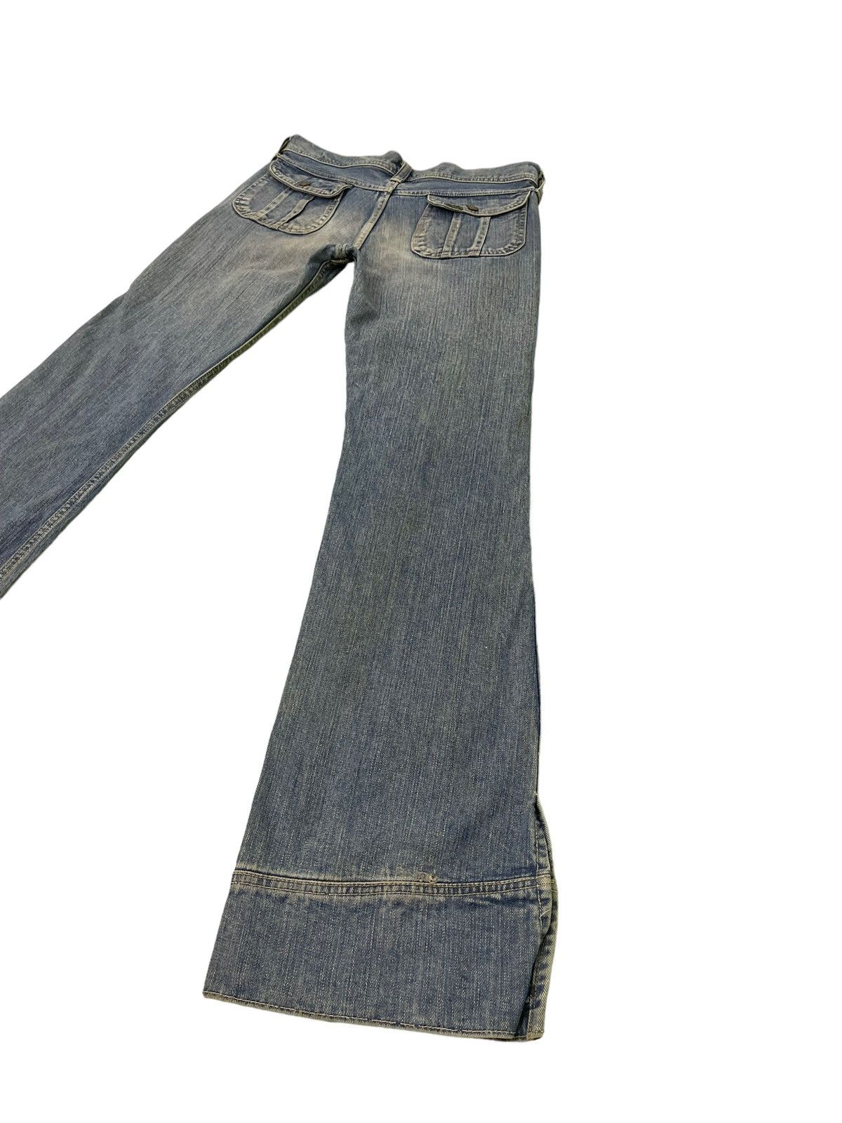 Japanese Brand Flare Jeans Lee Japan Distress Denim Low Rise Boot Cut 4🟦 Size US 31 - 15 Thumbnail