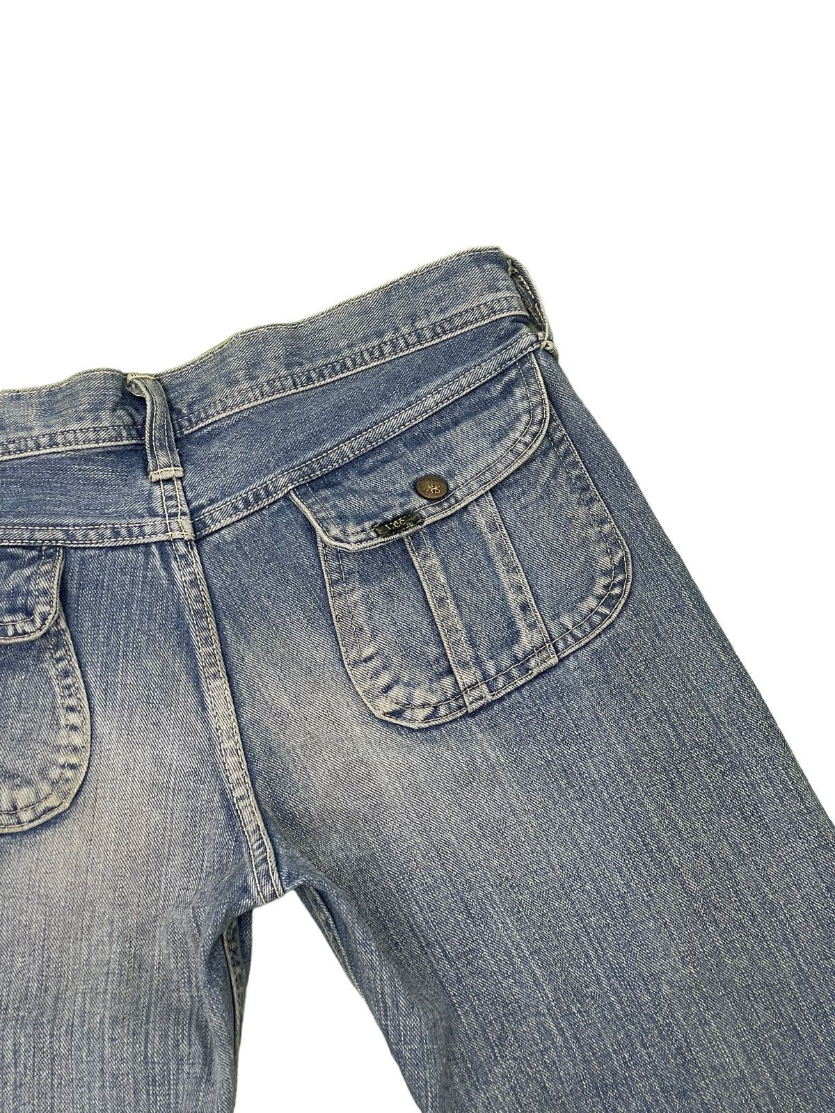 Japanese Brand Flare Jeans Lee Japan Distress Denim Low Rise Boot Cut 4🟦 Size US 31 - 21 Thumbnail
