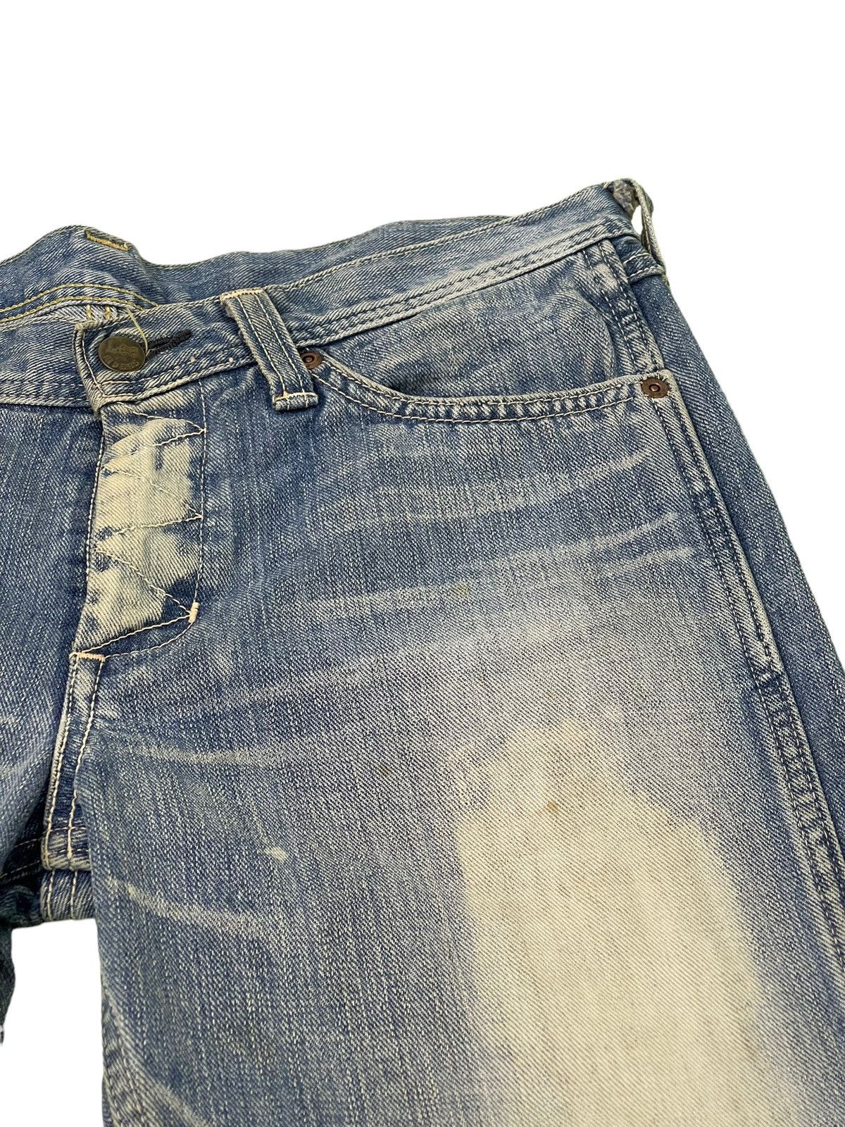 Japanese Brand Flare Jeans Lee Japan Distress Denim Low Rise Boot Cut 4🟦 Size US 31 - 10 Thumbnail