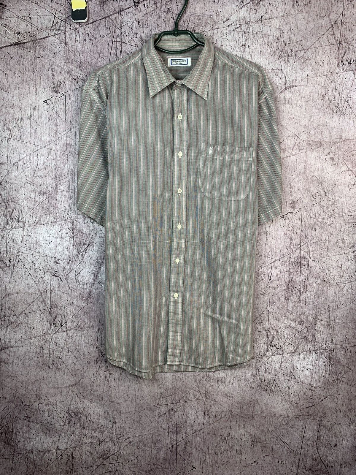 Vintage × Yves Saint Laurent Vintage Yves Saint Laurent Short Sleeve Shirt Size US L / EU 52-54 / 3 - 1 Thumbnail