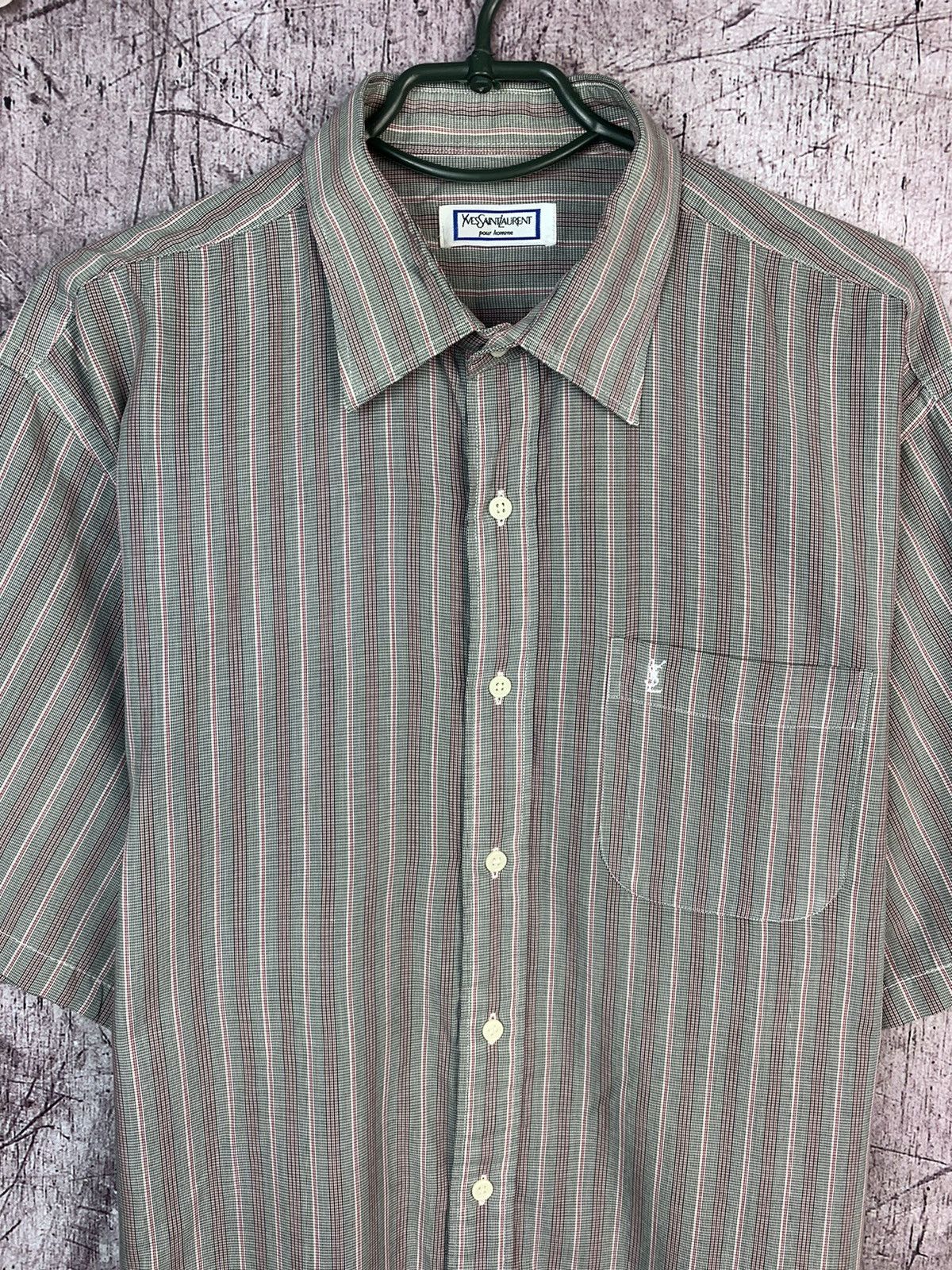 Vintage × Yves Saint Laurent Vintage Yves Saint Laurent Short Sleeve Shirt Size US L / EU 52-54 / 3 - 2 Thumbnail