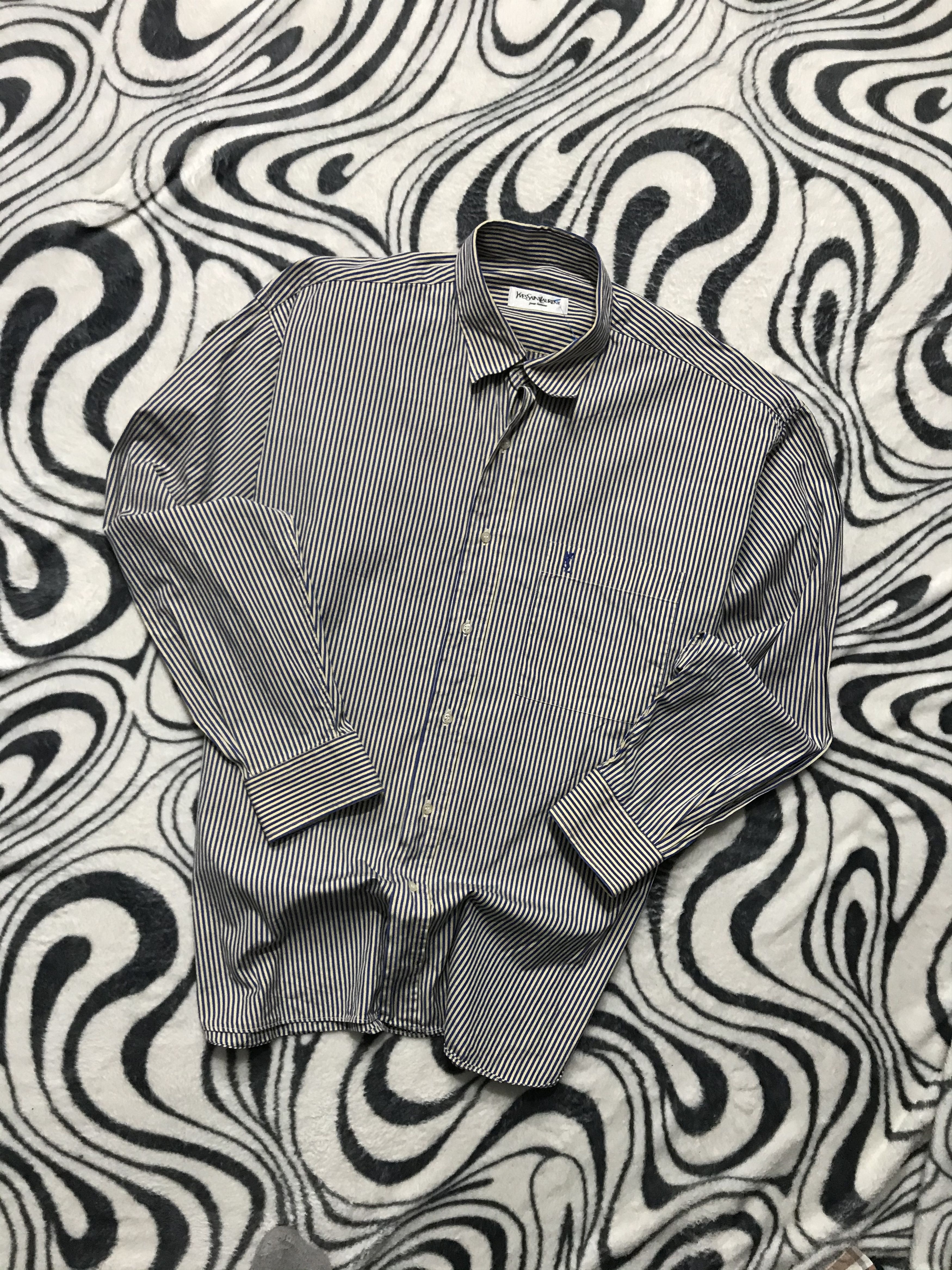 Yves Saint Laurent Yves Saint Laurent YSL men's long sleeve shirt Size US XL / EU 56 / 4 - 1 Thumbnail