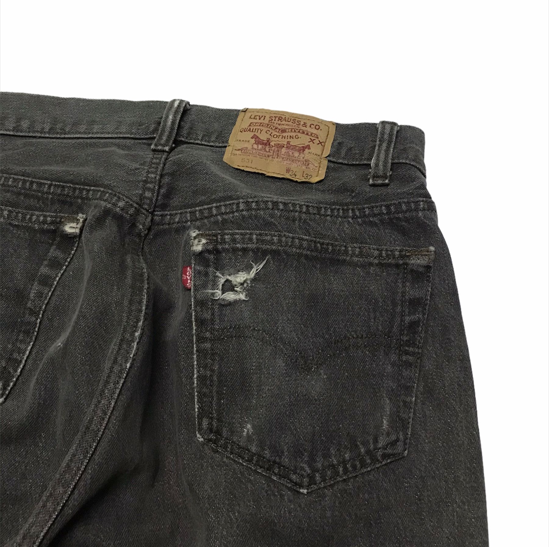 Levi's Vintage Levi's 501 button 653 super black jeans Size US 31 - 3 Thumbnail