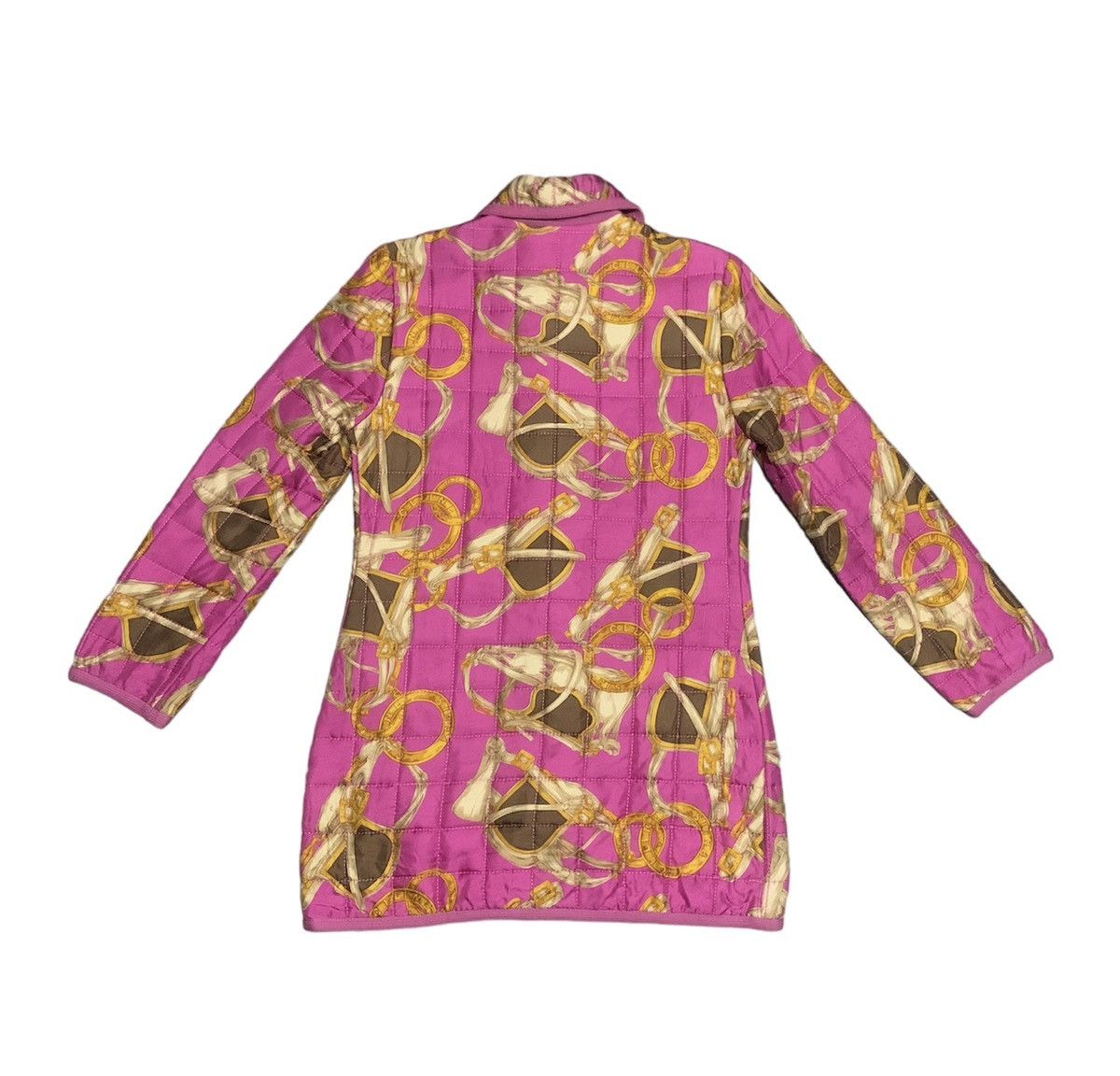 Celine Vintage Celine Fullprint Wool Silk Long Jacket Size S / US 4 / IT 40 - 2 Thumbnail