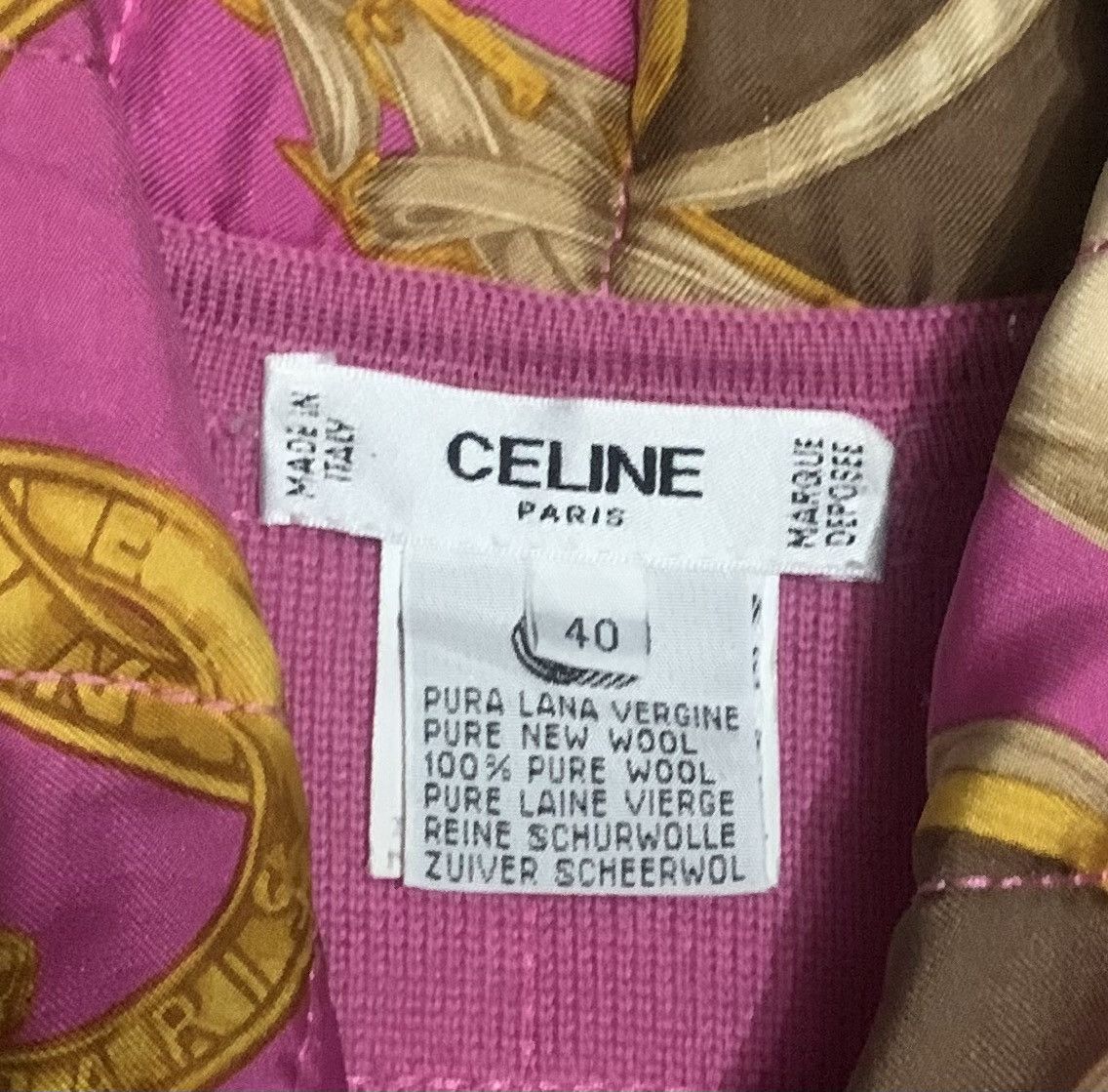Celine Vintage Celine Fullprint Wool Silk Long Jacket Size S / US 4 / IT 40 - 3 Thumbnail