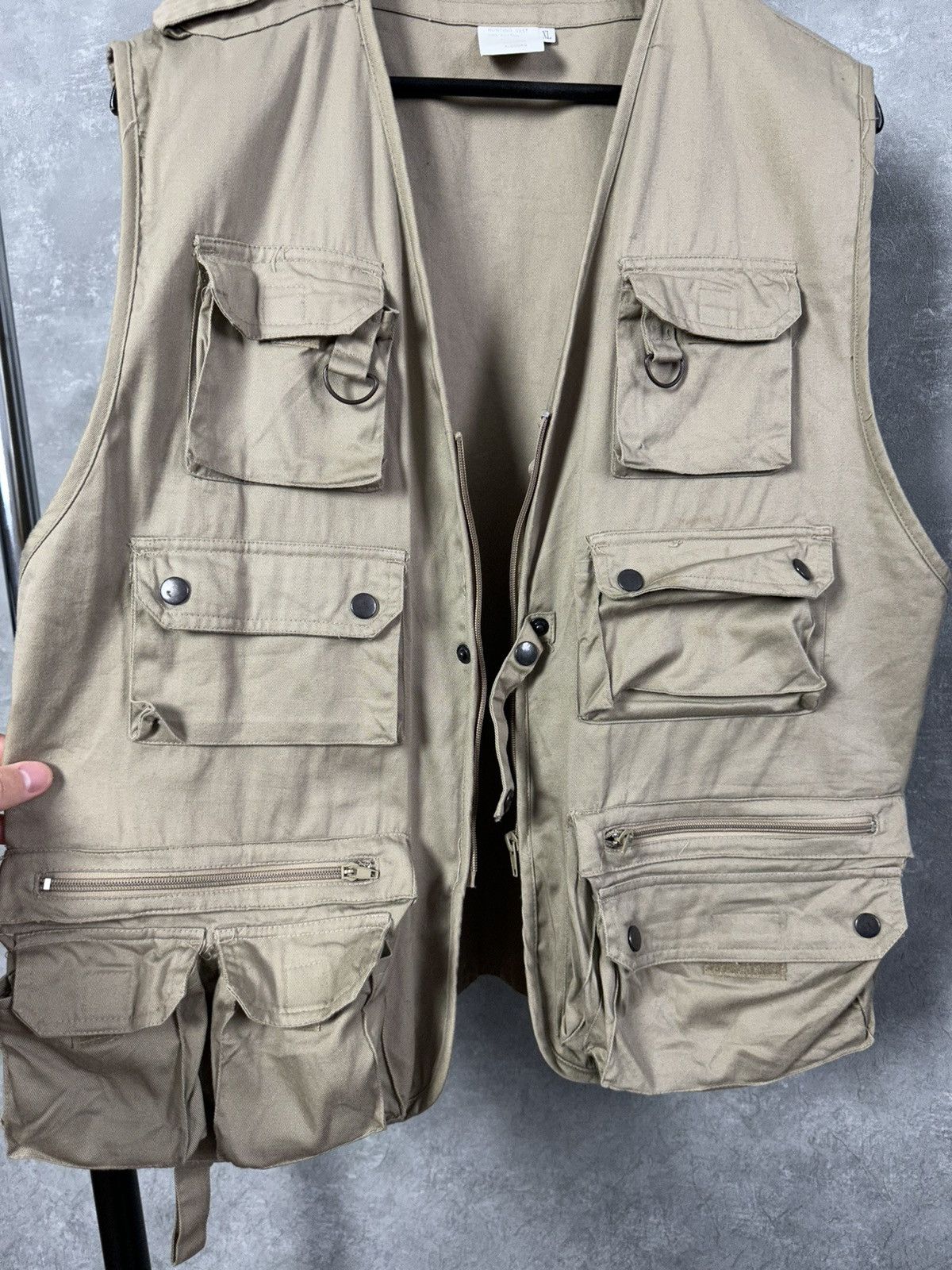 Japanese Brand × Vintage Vintage Camel Multi Pocket Tactical Cotton Vest Size US XL / EU 56 / 4 - 7 Thumbnail