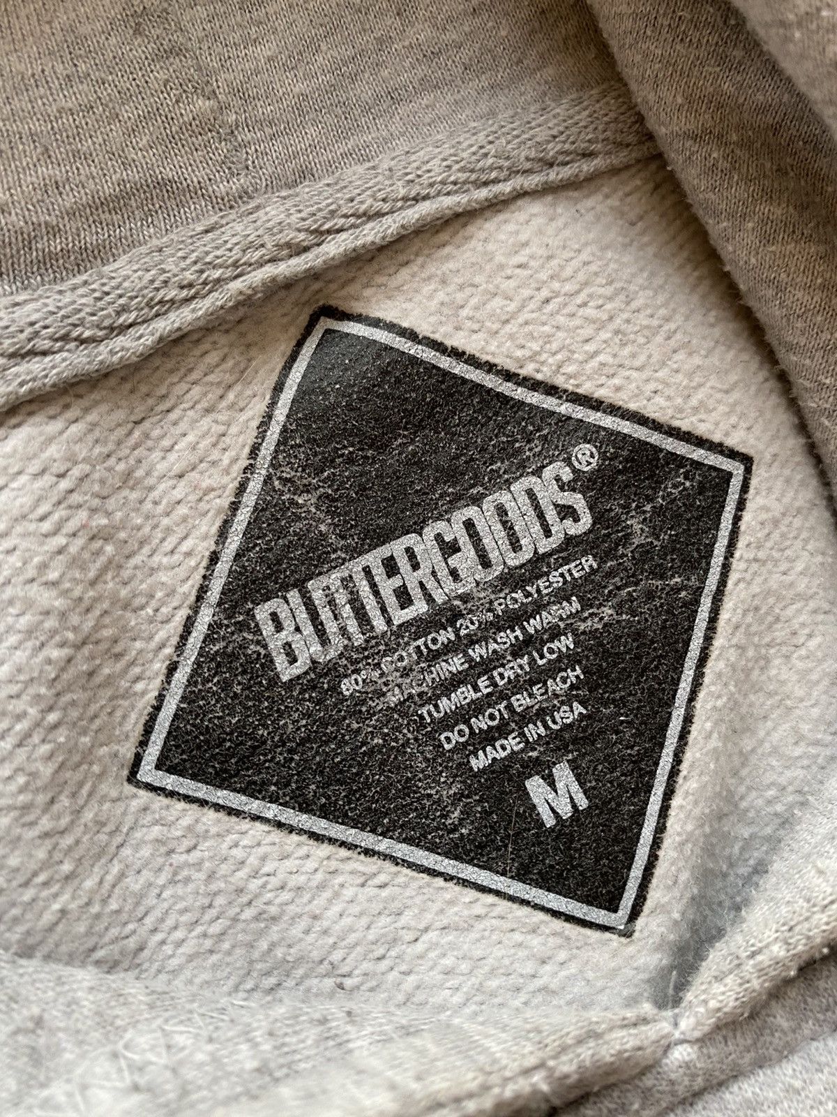 Butter Goods Butter Goods Made in USA Grey Cotton Central Logo Hoodie Size US M / EU 48-50 / 2 - 11 Thumbnail
