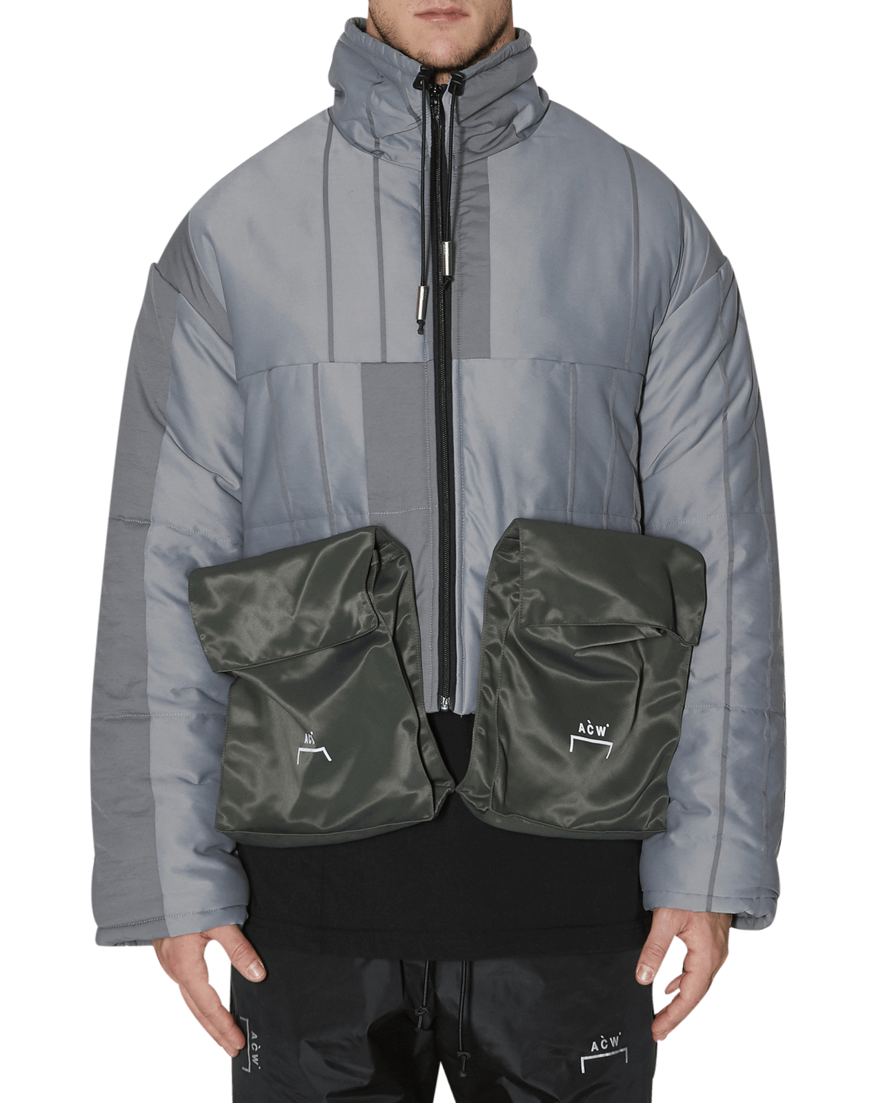 image of A Cold Wall x Samuel Ross A-Cold-Wall Acw Puffer Jacket Detachable Pockets in Slate Grey (Size 2XL)