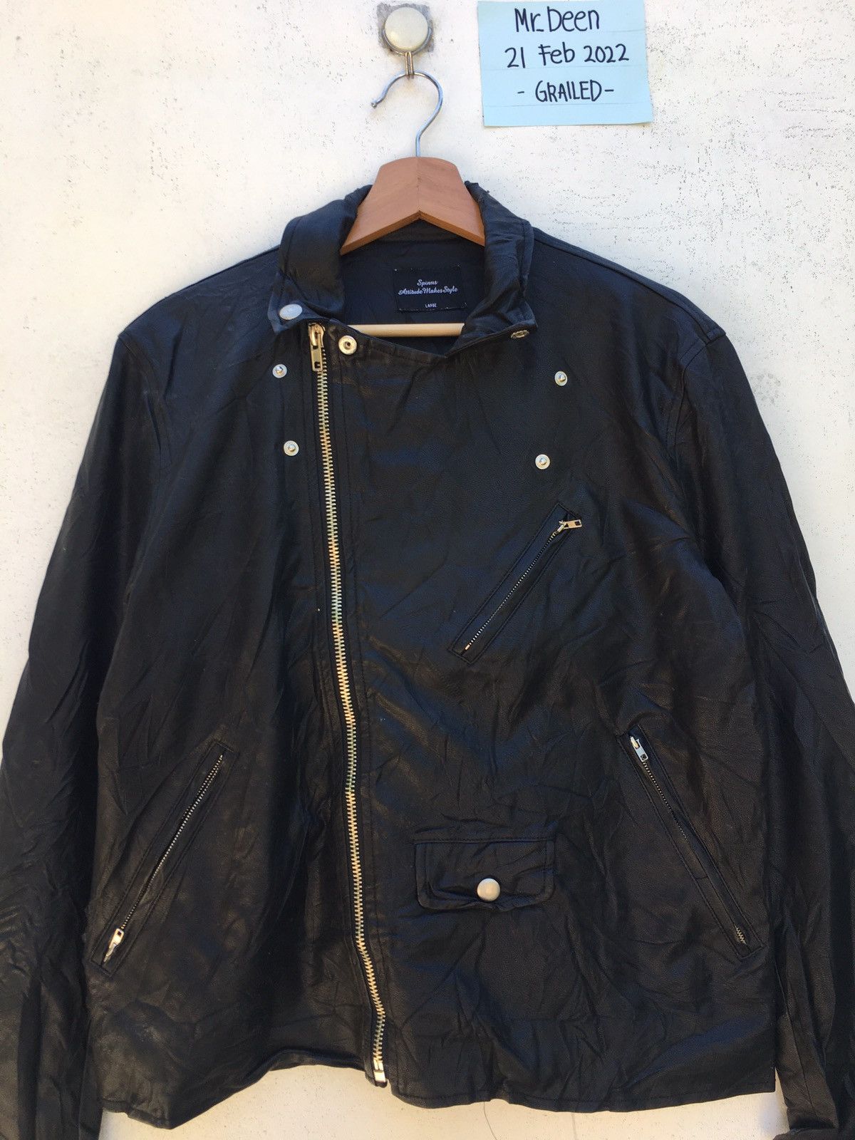 Japanese Brand Rare Japanese Brand Spinns Leather Jacket Size US L / EU 52-54 / 3 - 4 Thumbnail