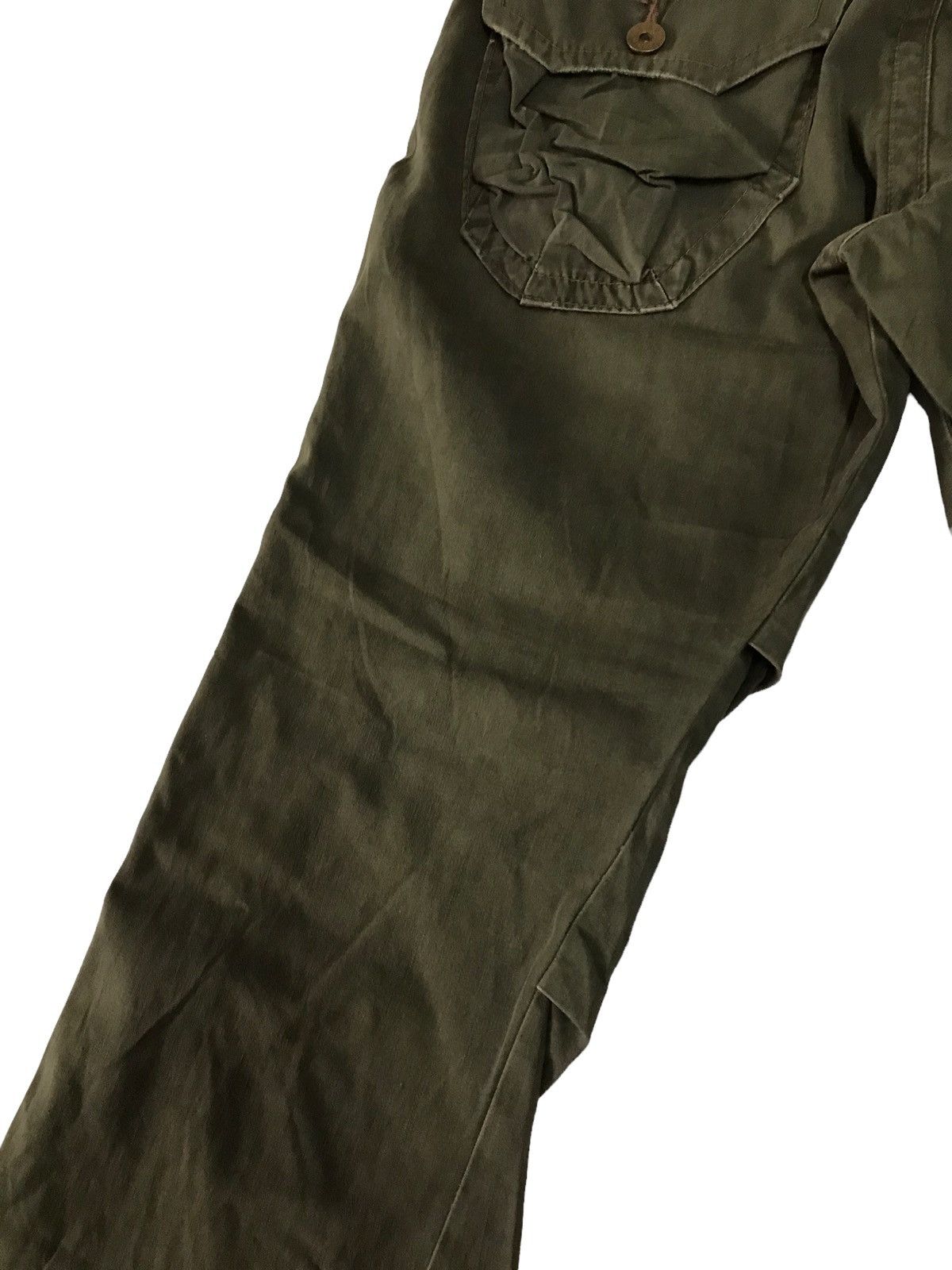 Japanese Brand Flare Edwin 505 Khaki Travis Scott Style Bondage Pant Size US 34 / EU 50 - 17 Thumbnail