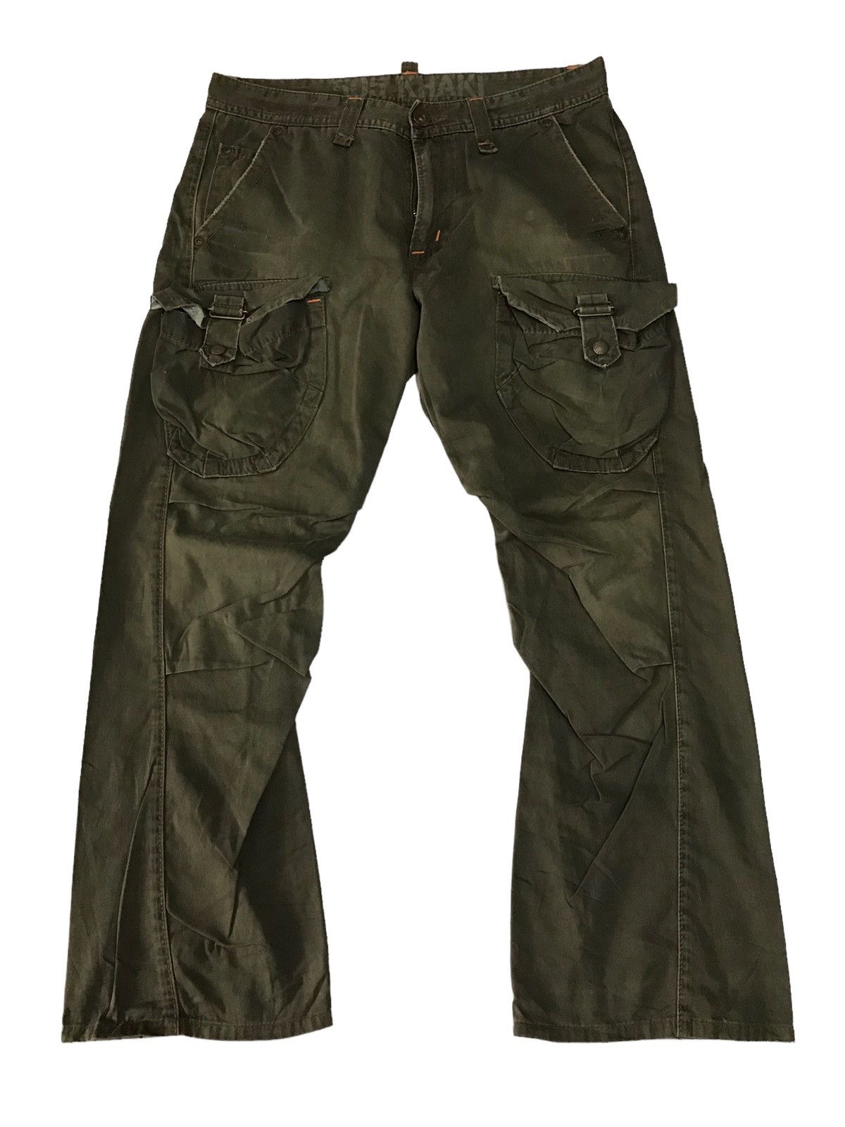 Japanese Brand Flare Edwin 505 Khaki Travis Scott Style Bondage Pant Size US 34 / EU 50 - 2 Thumbnail