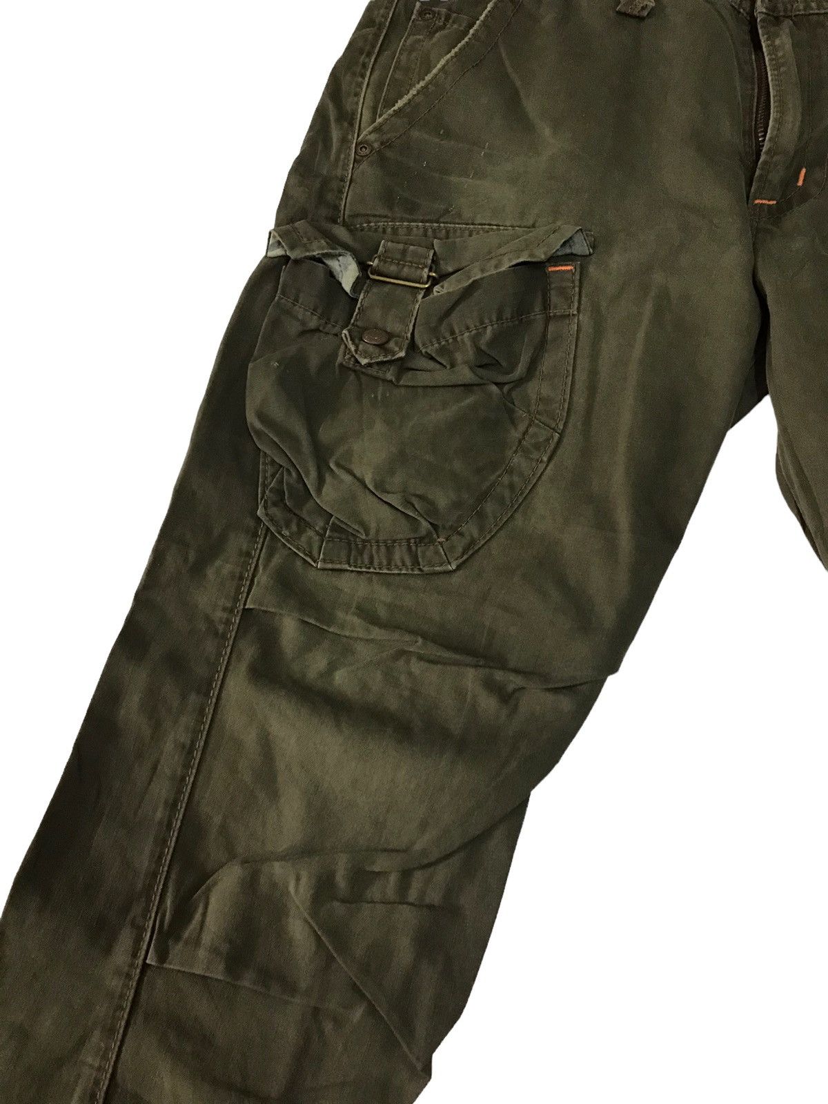 Japanese Brand Flare Edwin 505 Khaki Travis Scott Style Bondage Pant Size US 34 / EU 50 - 8 Thumbnail