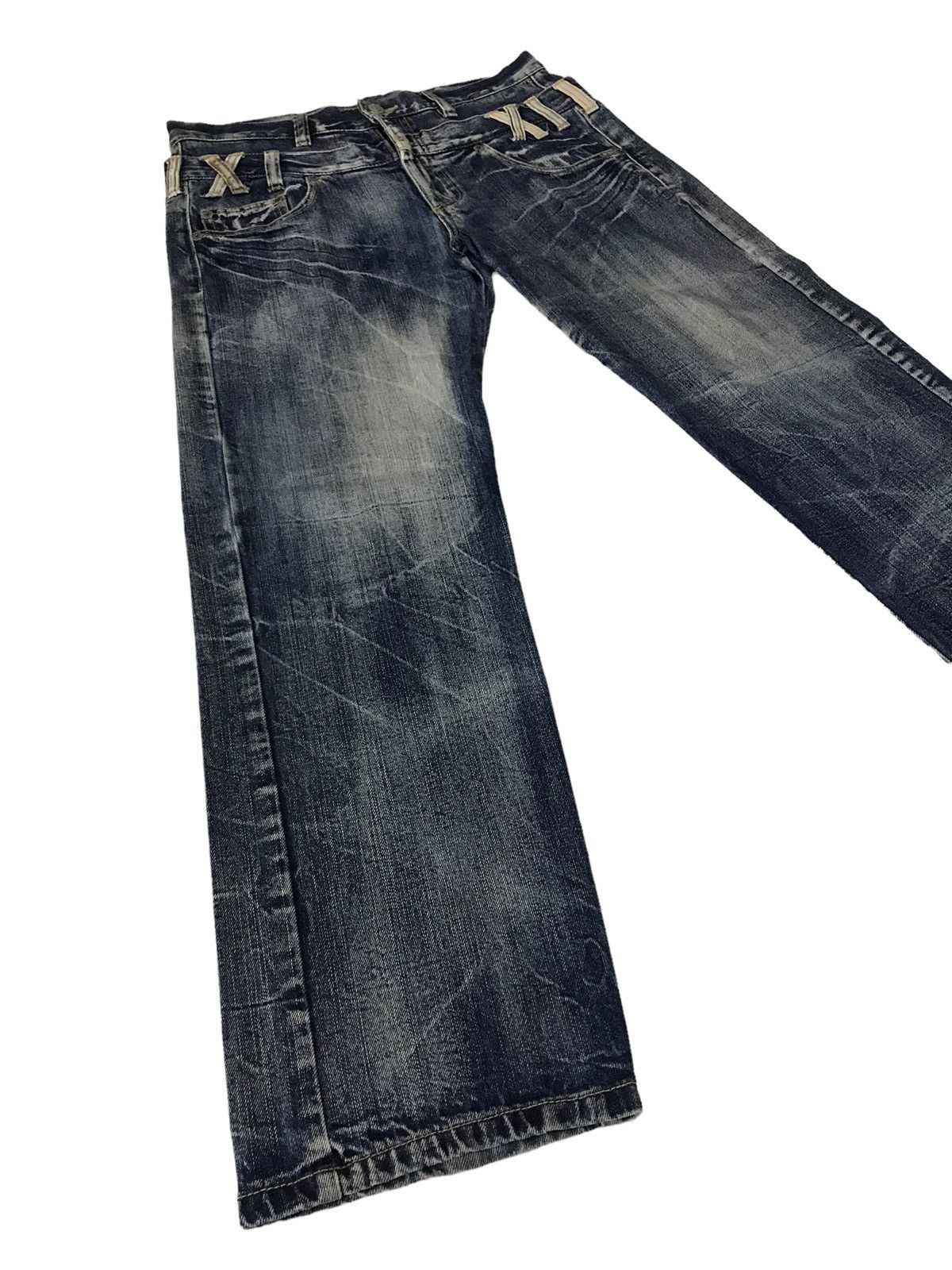 Le Grande Bleu (L.G.B.) 🔥Japanese Brand Double Waist Washed Blue Denim Size US 33 - 4 Thumbnail