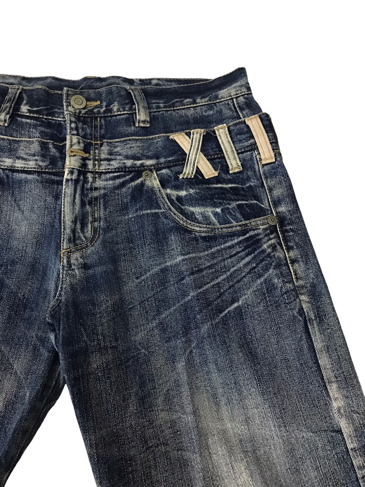 Le Grande Bleu (L.G.B.) 🔥Japanese Brand Double Waist Washed Blue Denim Size US 33 - 9 Thumbnail