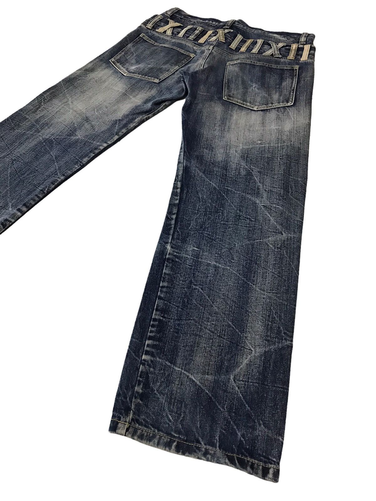 Le Grande Bleu (L.G.B.) 🔥Japanese Brand Double Waist Washed Blue Denim Size US 33 - 14 Thumbnail