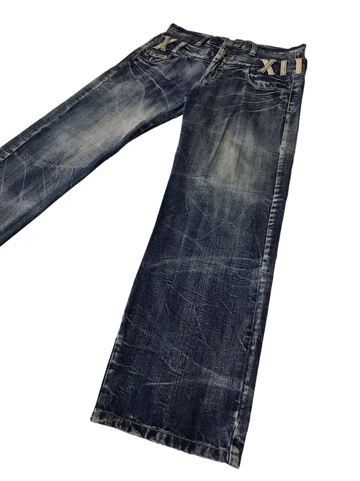 Le Grande Bleu (L.G.B.) 🔥Japanese Brand Double Waist Washed Blue Denim Size US 33 - 3 Thumbnail