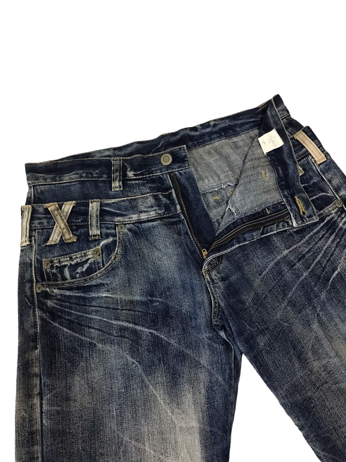 Le Grande Bleu (L.G.B.) 🔥Japanese Brand Double Waist Washed Blue Denim Size US 33 - 12 Thumbnail