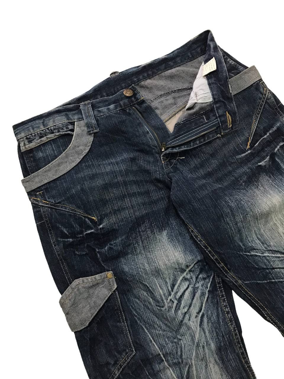 Japanese Brand Bondage Gumu Intl Multi Pocket Distressed Denim Cargo Pants⚡️ Size US 33 - 5 Thumbnail