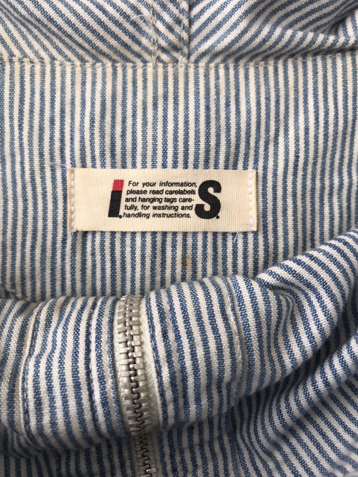 Issey Miyake × Tsumori Chisato Archival 80s IS Iconic Logo Hickory Stripes Pockets Dress Size L / US 10 / IT 46 - 15 Thumbnail