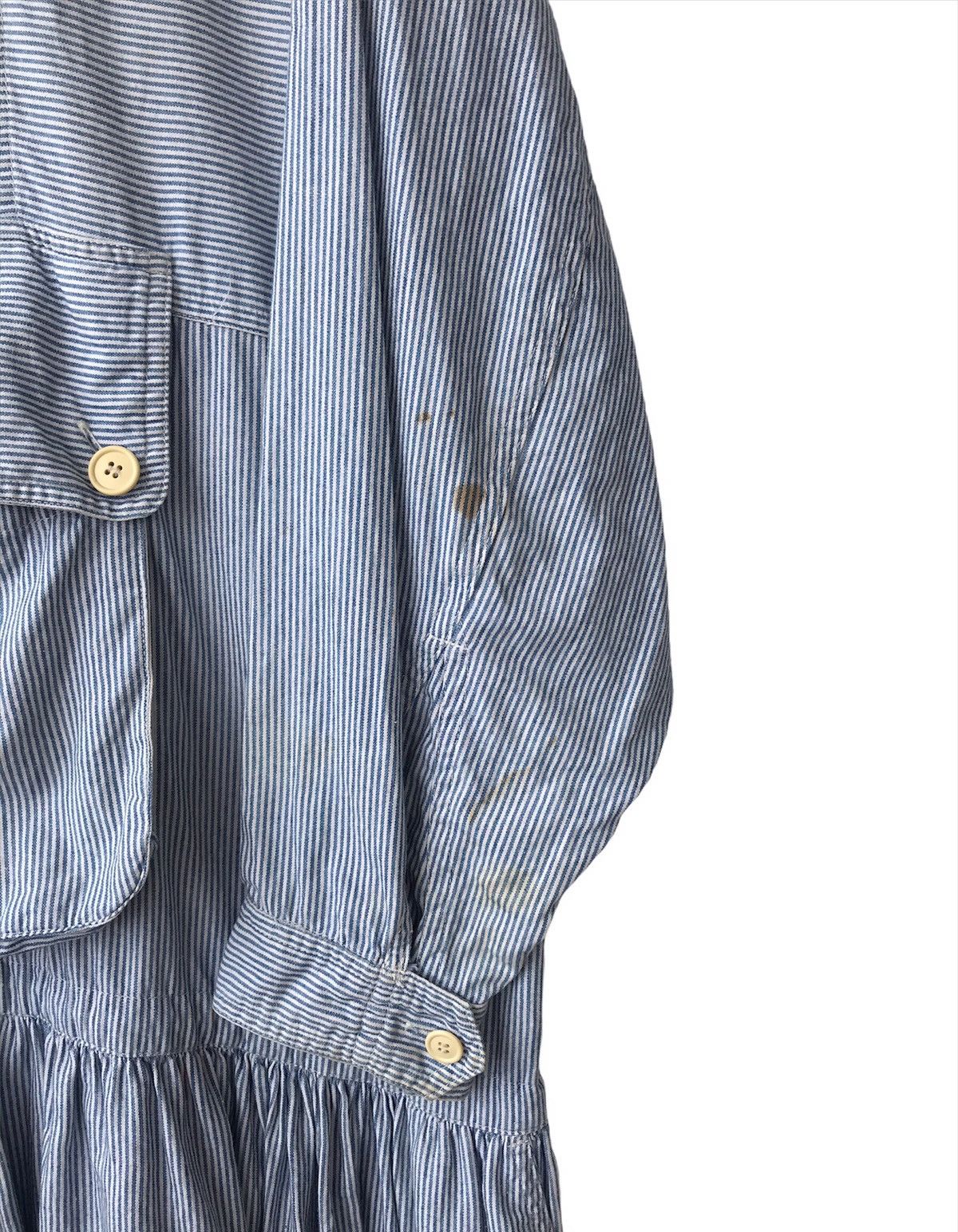 Issey Miyake × Tsumori Chisato Archival 80s IS Iconic Logo Hickory Stripes Pockets Dress Size L / US 10 / IT 46 - 7 Thumbnail