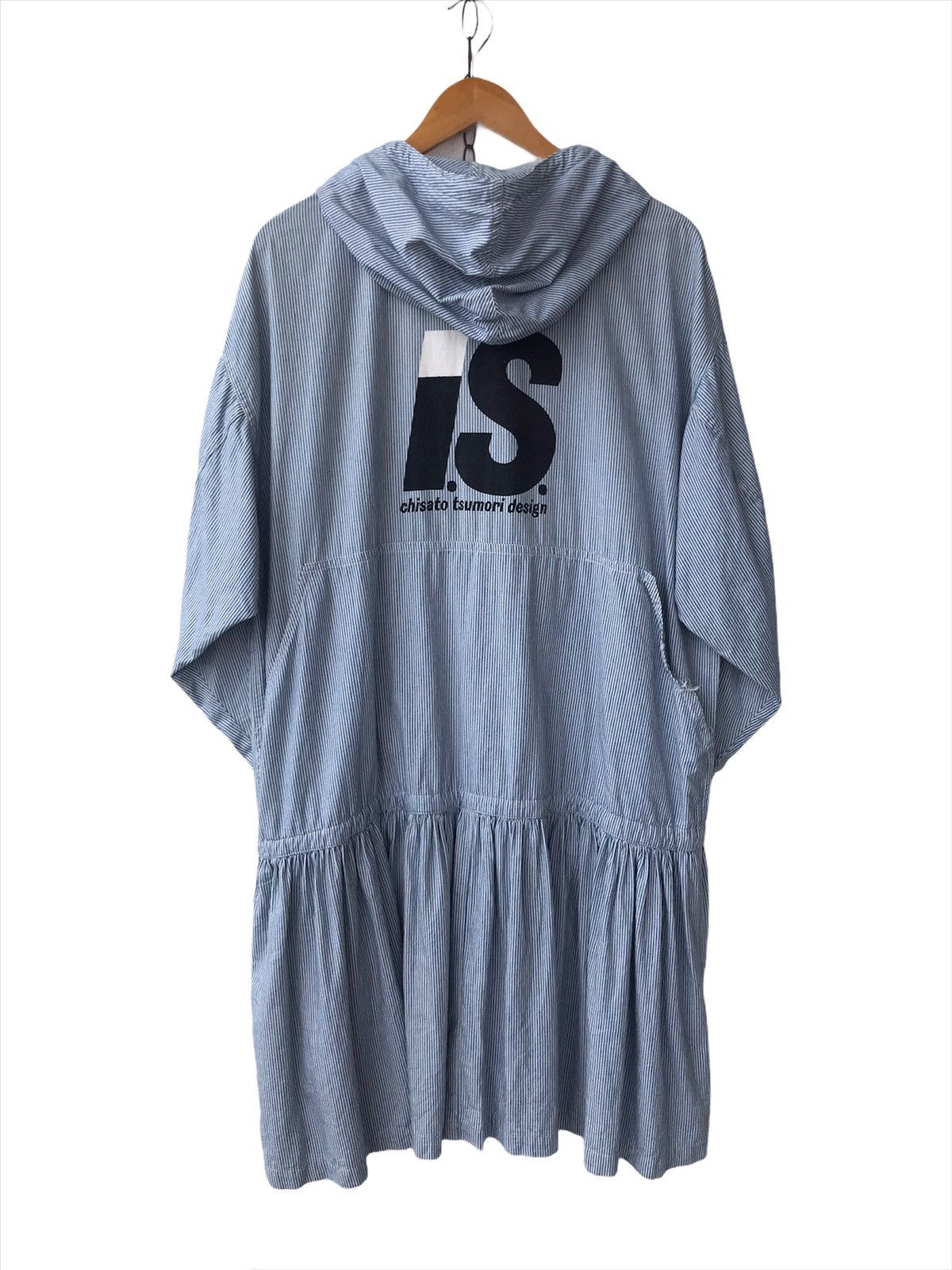 Issey Miyake × Tsumori Chisato Archival 80s IS Iconic Logo Hickory Stripes Pockets Dress Size L / US 10 / IT 46 - 1 Thumbnail