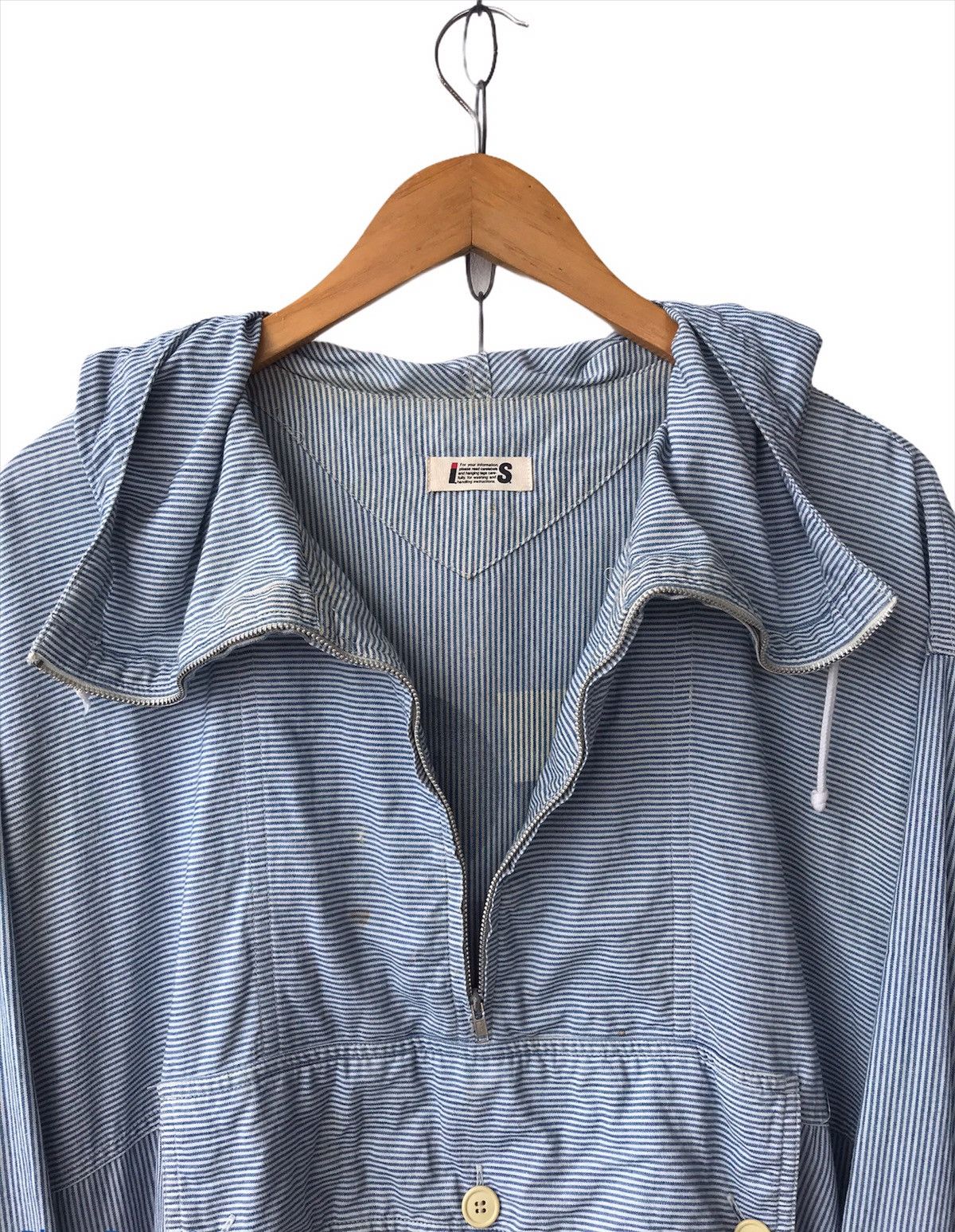 Issey Miyake × Tsumori Chisato Archival 80s IS Iconic Logo Hickory Stripes Pockets Dress Size L / US 10 / IT 46 - 5 Thumbnail