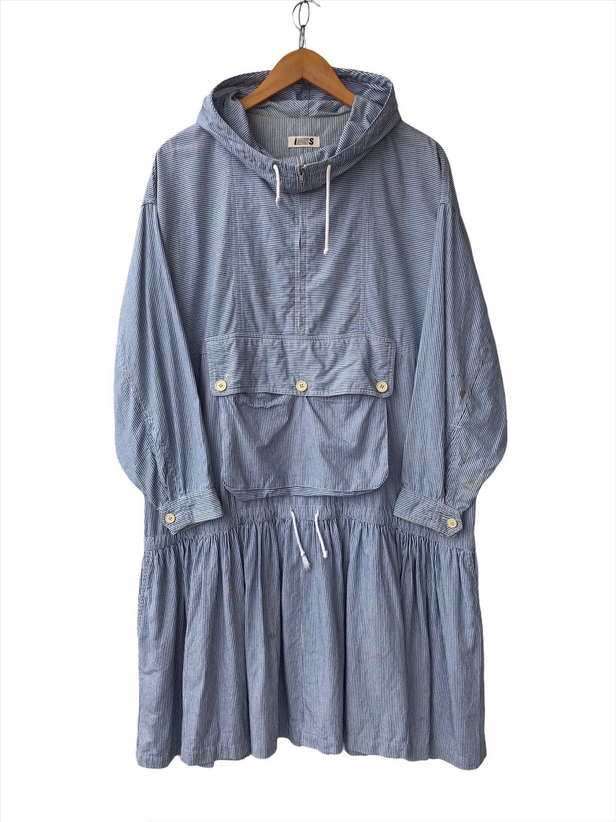 Issey Miyake × Tsumori Chisato Archival 80s IS Iconic Logo Hickory Stripes Pockets Dress Size L / US 10 / IT 46 - 2 Thumbnail
