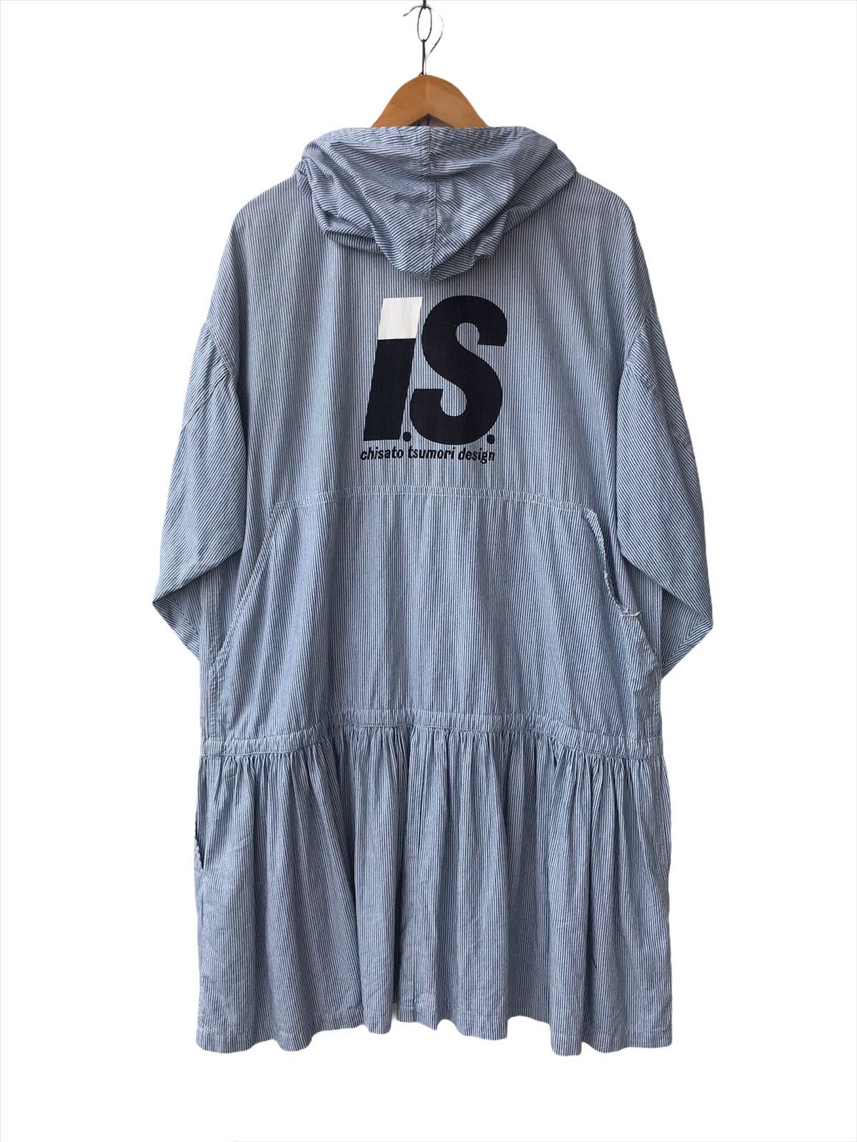 Issey Miyake × Tsumori Chisato Archival 80s IS Iconic Logo Hickory Stripes Pockets Dress Size L / US 10 / IT 46 - 11 Thumbnail