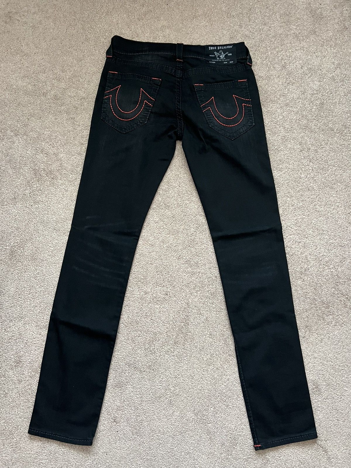 true religion black denim relaxed skinny