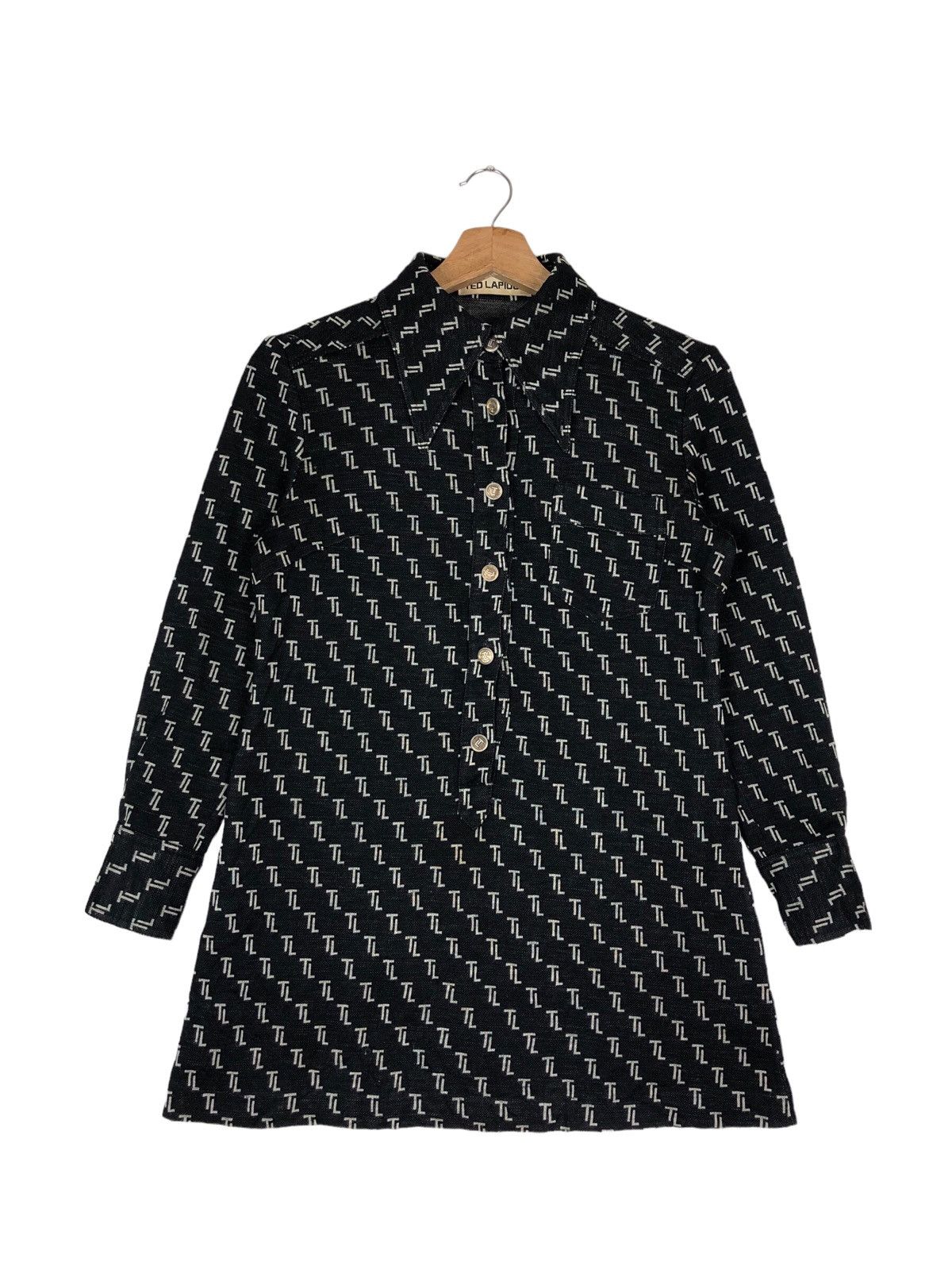 TED LAPIDUS Vintage Ted Lapidus Monogram Style Blouse Size S / US 4 / IT 40 - 1 Thumbnail