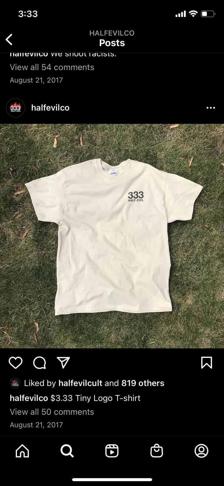 Half Evil Half Evil 333 Neutral T-Shirt Size M Size US M / EU 48-50 / 2 - 4 Thumbnail