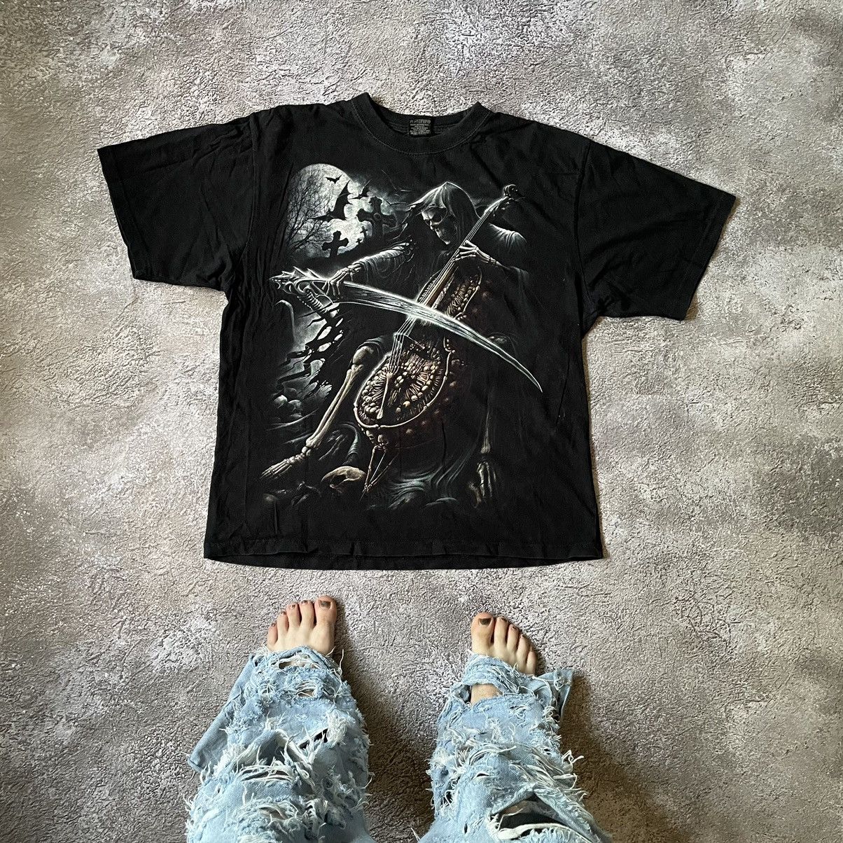 Vintage Vintage 90s Horror Graphic Tee Grunge Screamer Face Baggy XL Size US XL / EU 56 / 4 - 1 Thumbnail