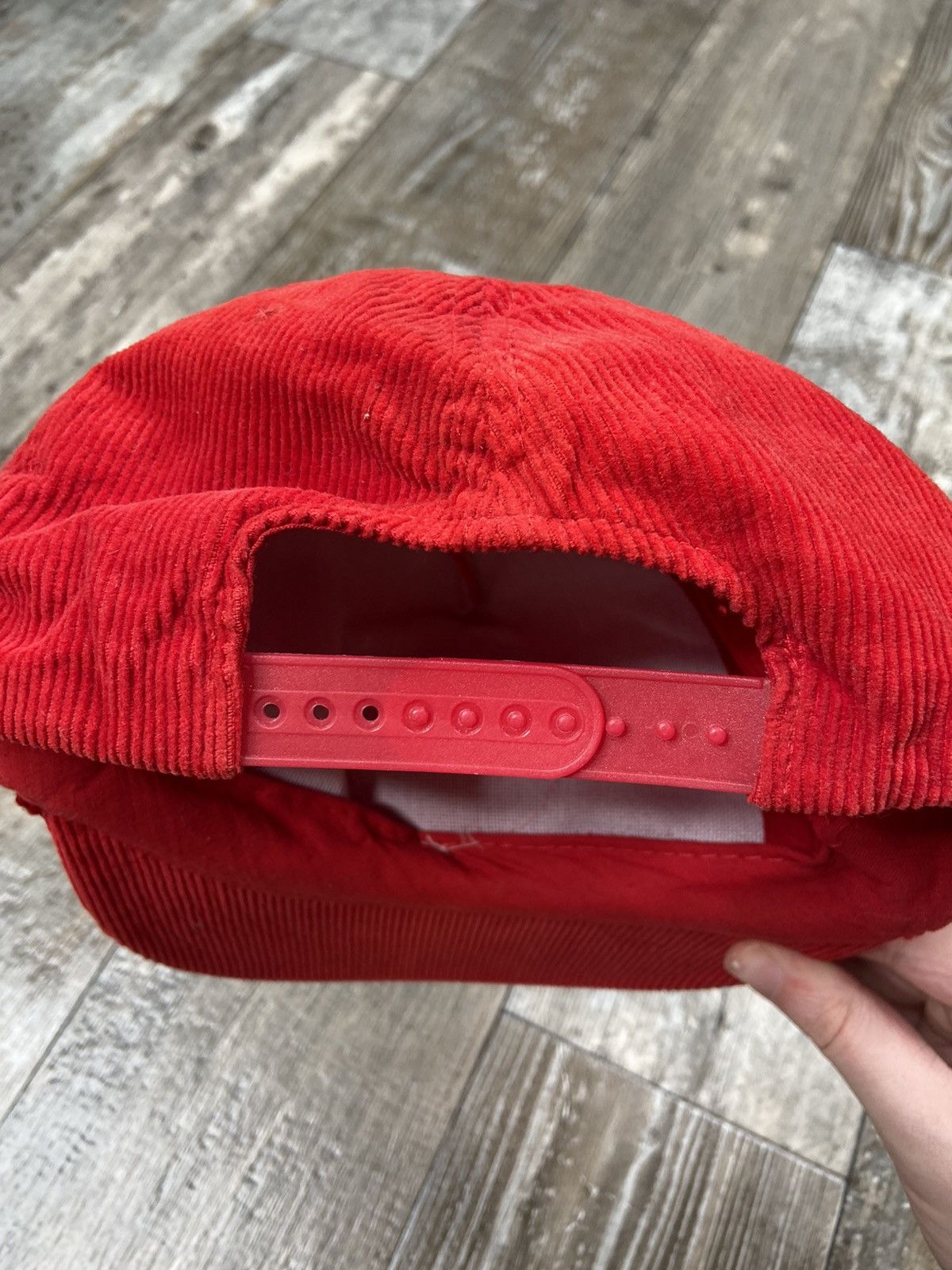 Vintage Crazy Vintage Corduroy Red Trucker Hat Patch USA Size ONE SIZE - 2 Thumbnail