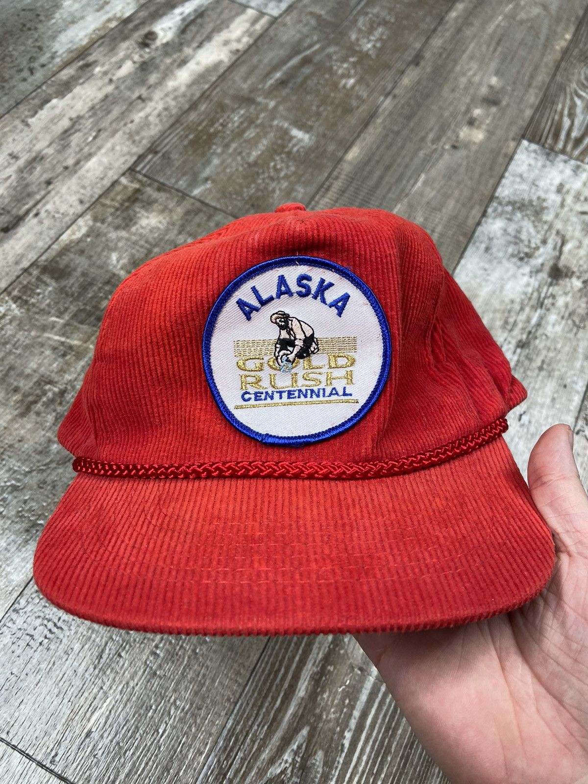 Vintage Crazy Vintage Corduroy Red Trucker Hat Patch USA Size ONE SIZE - 1 Thumbnail