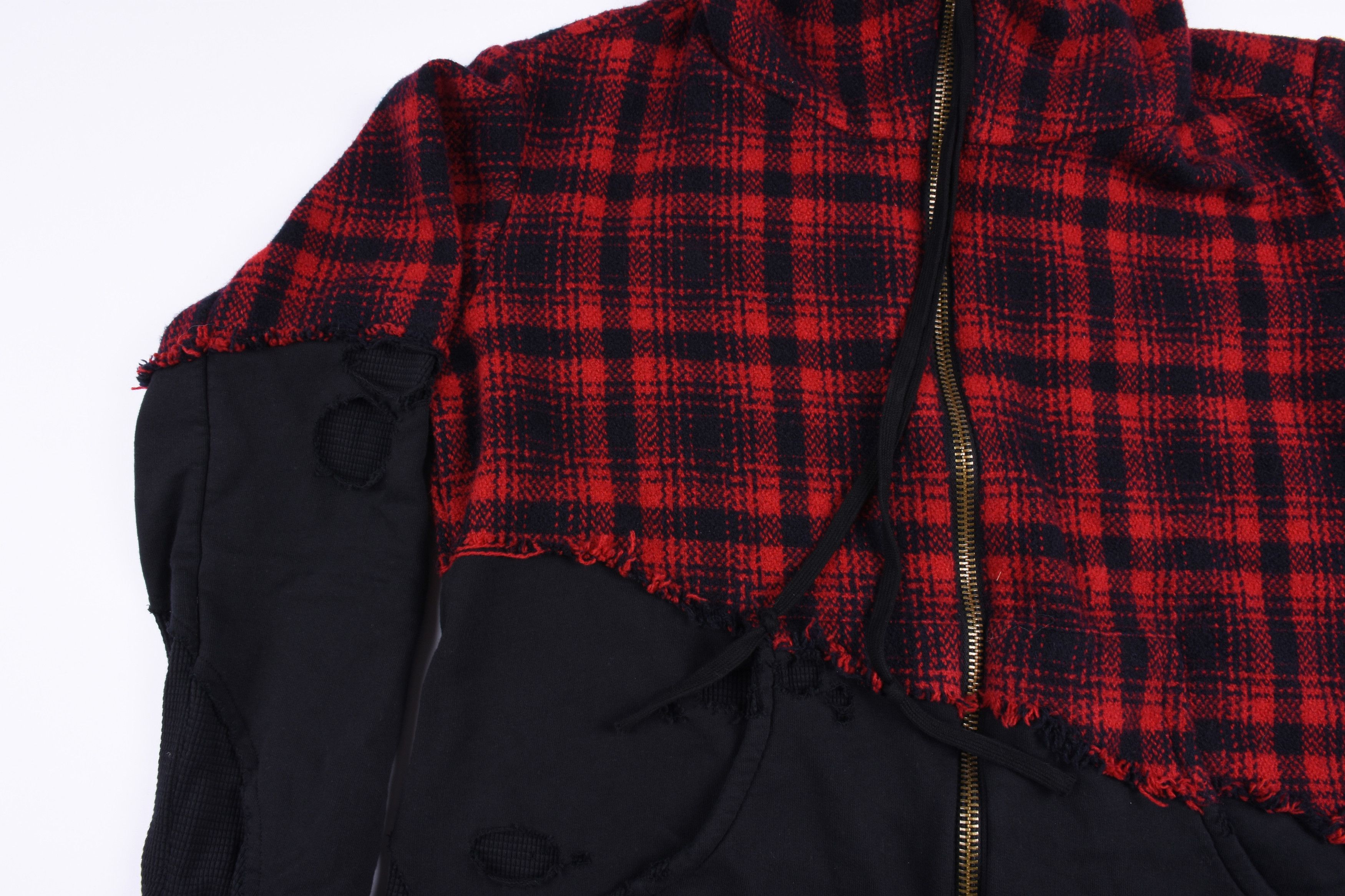 Greg Lauren Red buffalo plaid wool track jacket Size US L / EU 52-54 / 3 - 2 Thumbnail