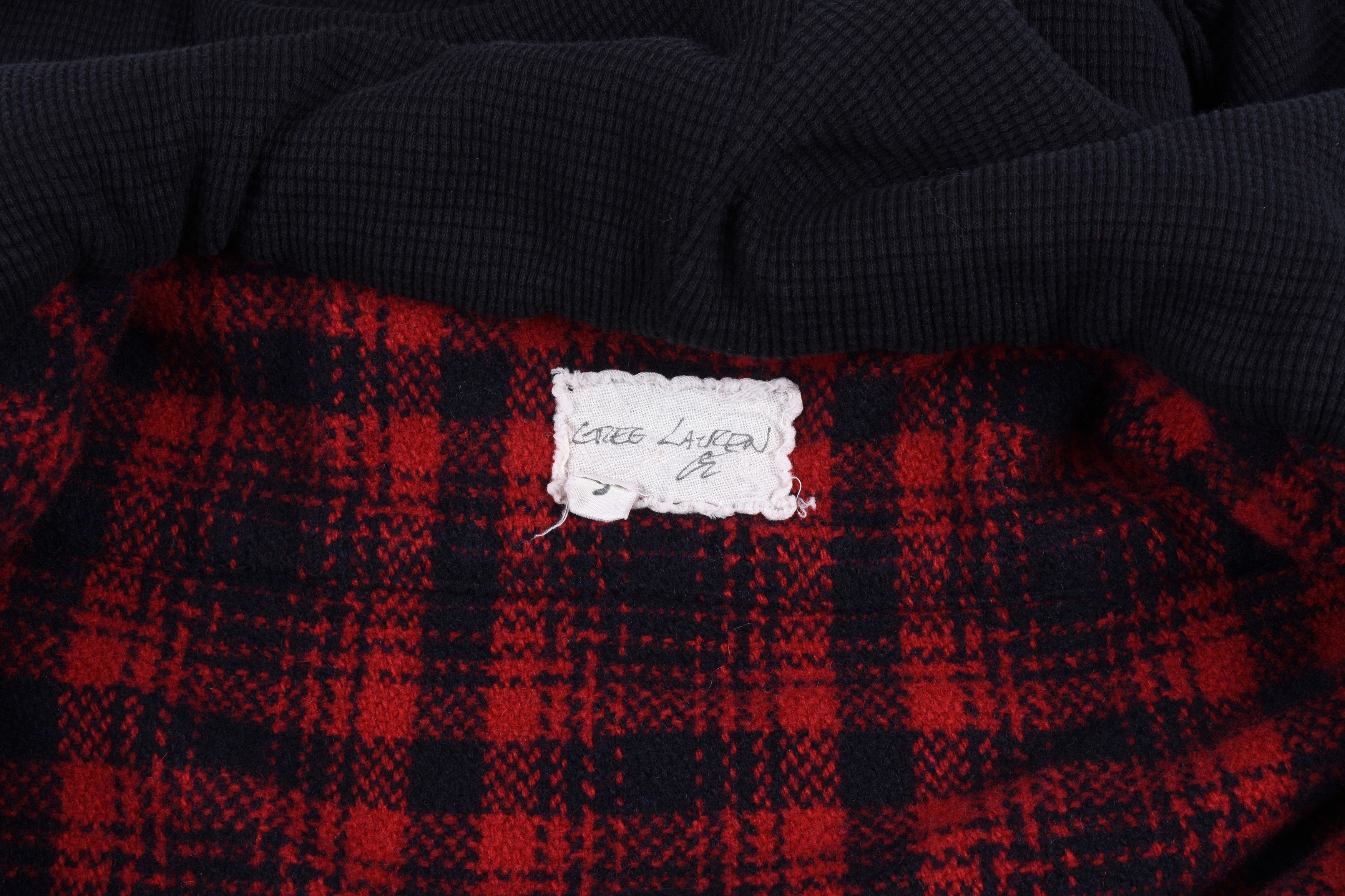 Greg Lauren Red buffalo plaid wool track jacket Size US L / EU 52-54 / 3 - 3 Thumbnail