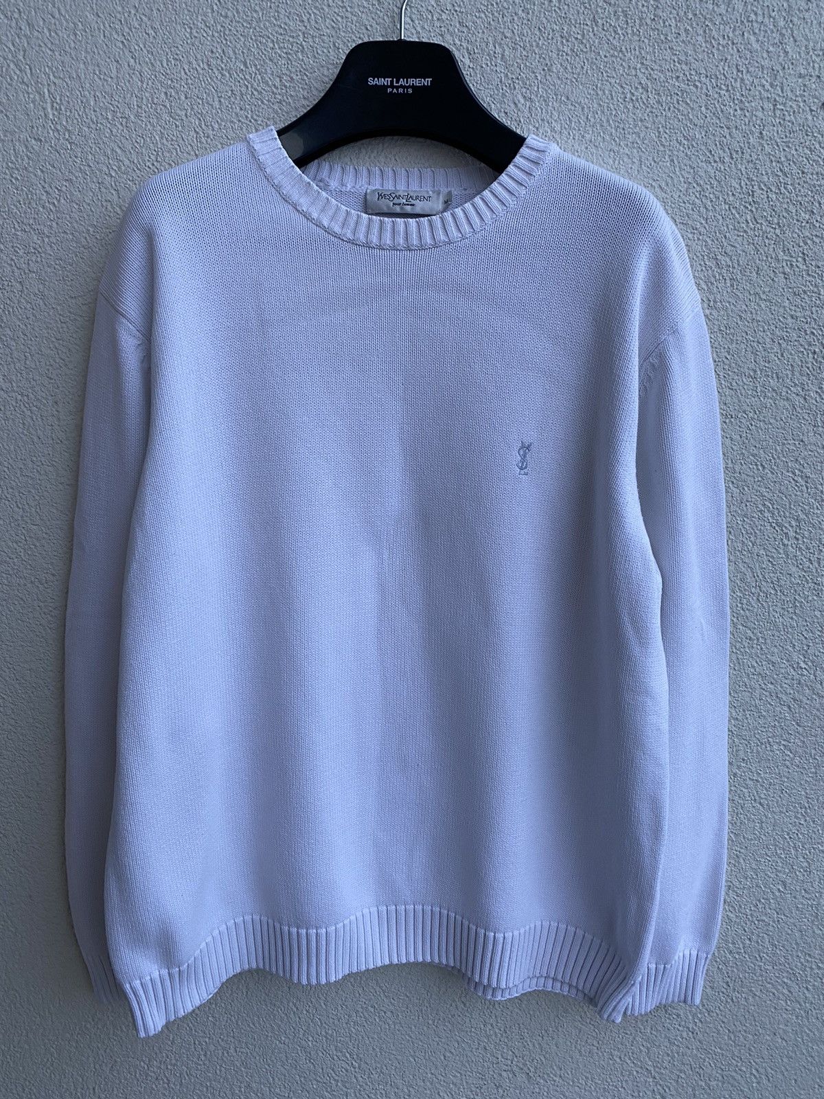 Yves Saint Laurent White YSL Sweater Knit Size US M / EU 48-50 / 2 - 6 Thumbnail