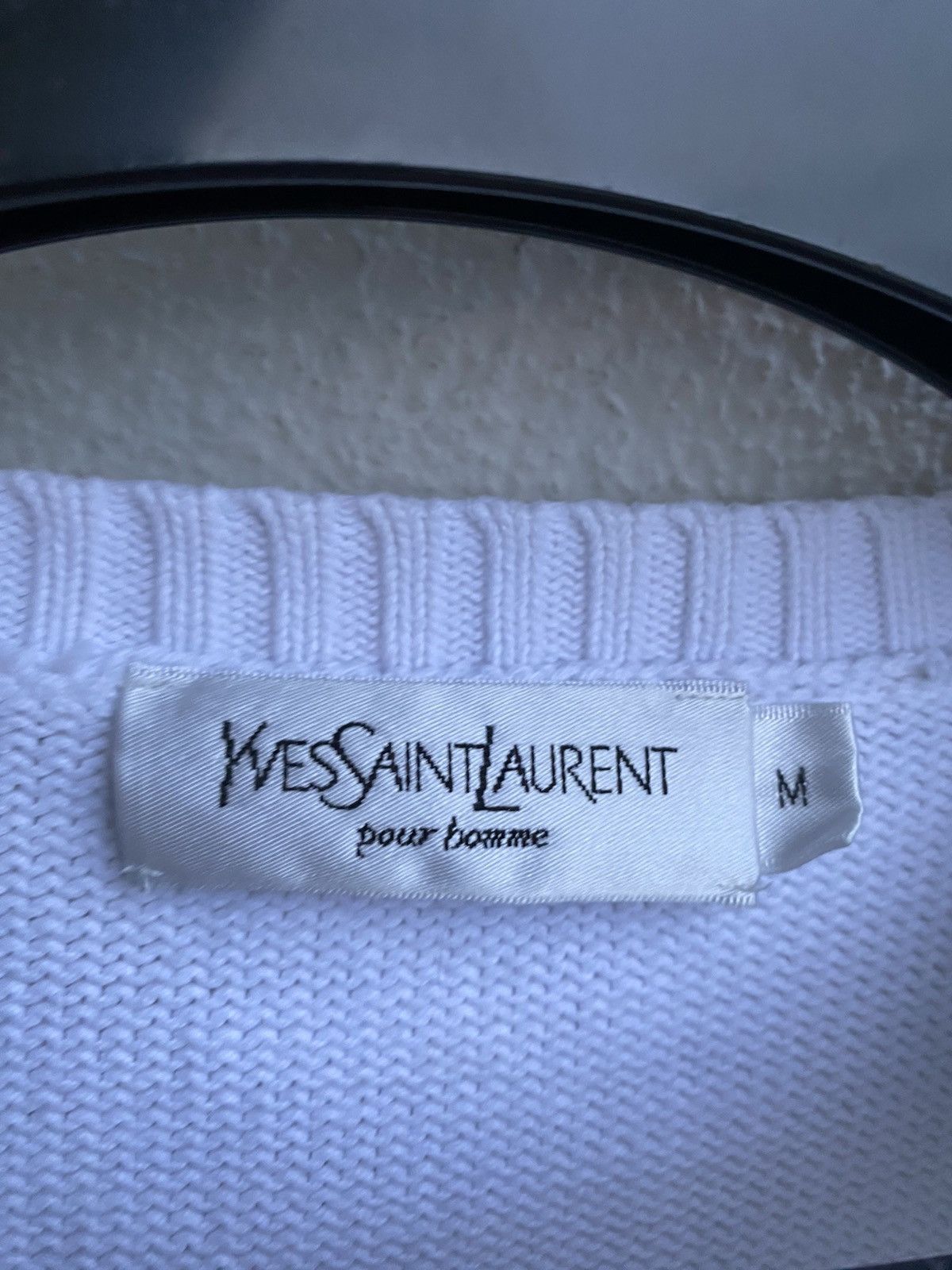 Yves Saint Laurent White YSL Sweater Knit Size US M / EU 48-50 / 2 - 7 Thumbnail