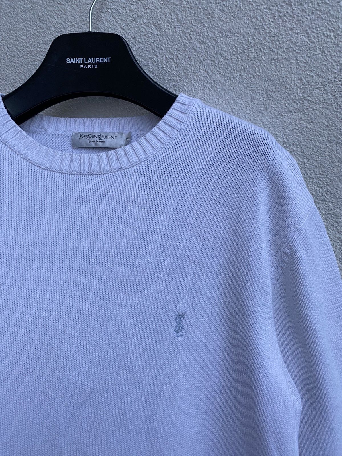 Yves Saint Laurent White YSL Sweater Knit | Grailed