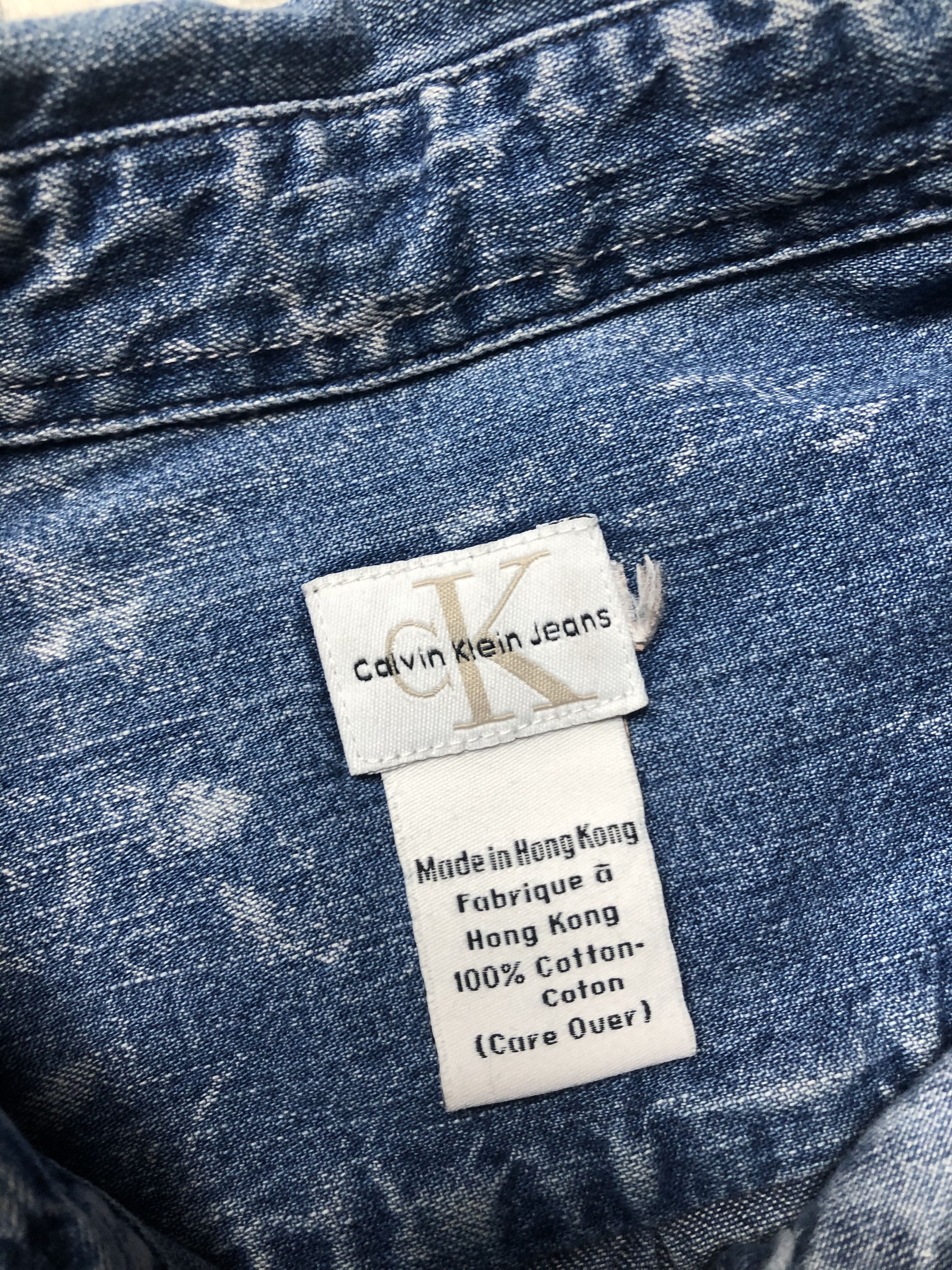Calvin Klein × Vintage Calvin Klein Vintage Mens Washed Denim Shirt Size US M / EU 48-50 / 2 - 4 Thumbnail