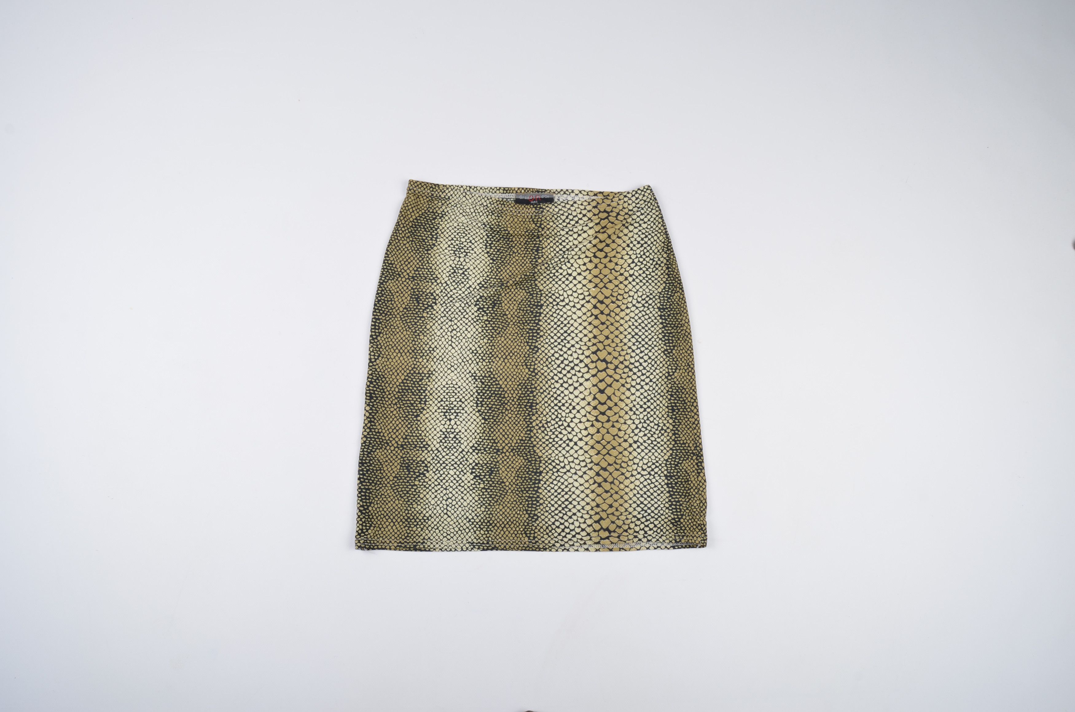Vintage Vintage French Snake Printed Mini Skirt Size 26" / US 2 / IT 38 - 3 Thumbnail