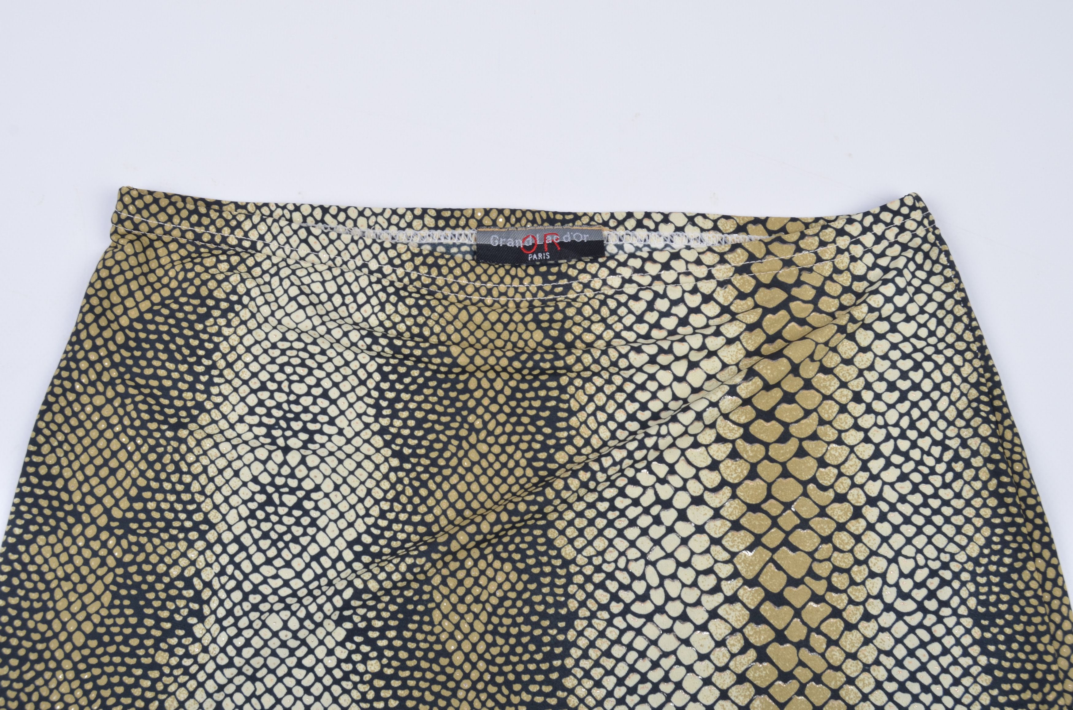Vintage Vintage French Snake Printed Mini Skirt Size 26" / US 2 / IT 38 - 4 Thumbnail