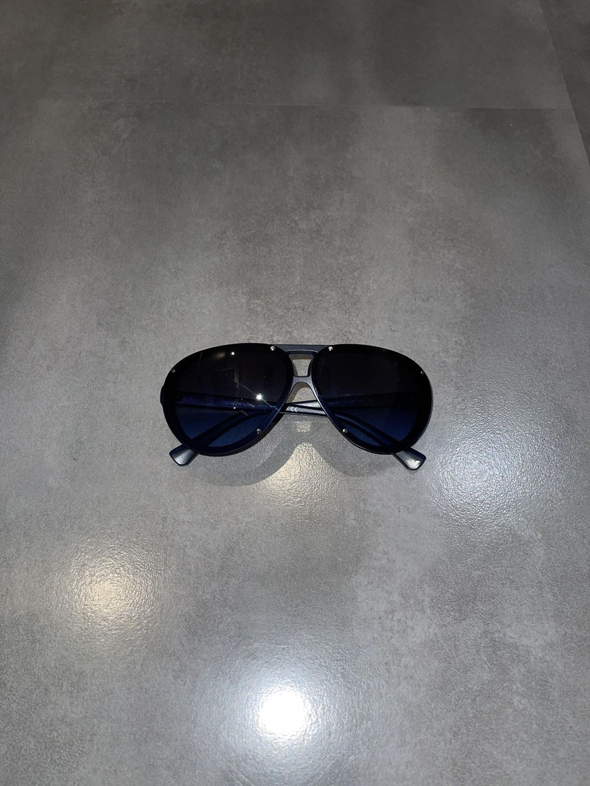 Emporio Armani Emporio Armani EA4010 5088/8F Dark Blue Aviator Sunglasses Size ONE SIZE - 4 Thumbnail