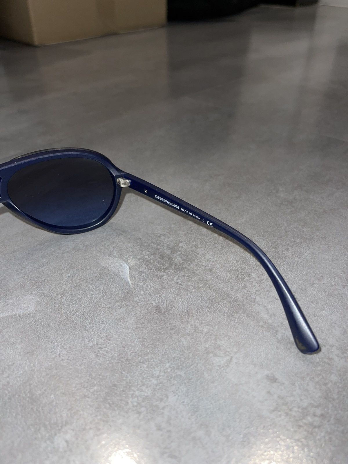 Emporio Armani Emporio Armani EA4010 5088/8F Dark Blue Aviator Sunglasses Size ONE SIZE - 10 Thumbnail