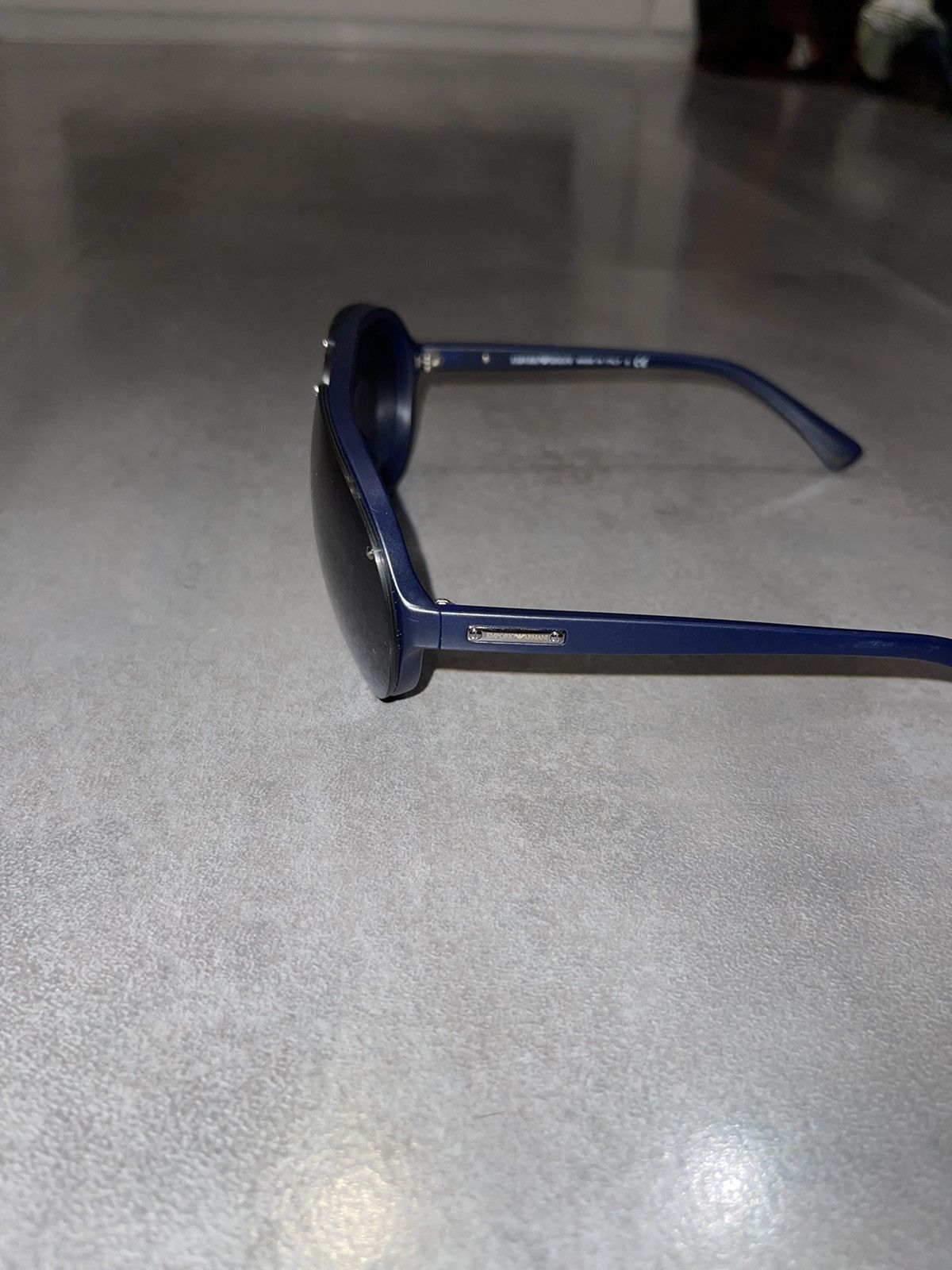 Emporio Armani Emporio Armani EA4010 5088/8F Dark Blue Aviator Sunglasses Size ONE SIZE - 6 Thumbnail