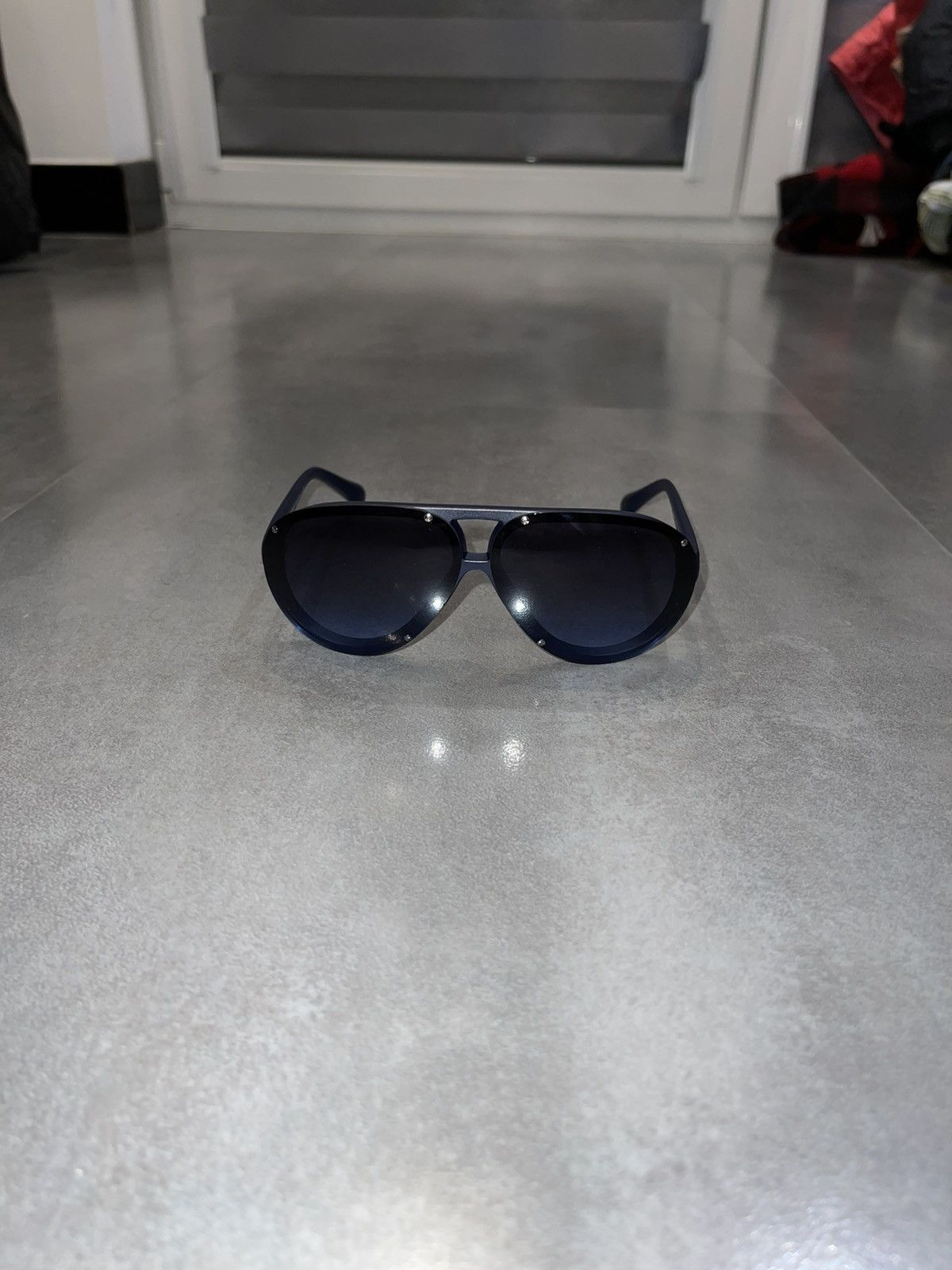 Emporio Armani Emporio Armani EA4010 5088/8F Dark Blue Aviator Sunglasses Size ONE SIZE - 2 Thumbnail