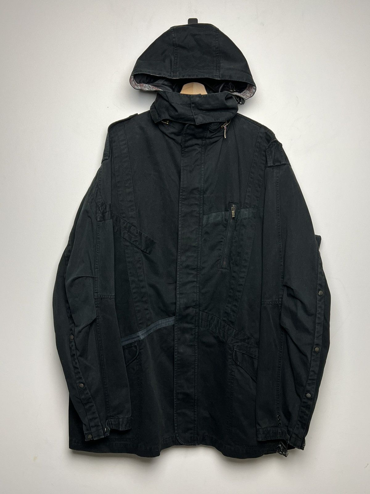 image of Archival Clothing x Maharishi Bondage Military Parka in Black, Men's (Size XL)