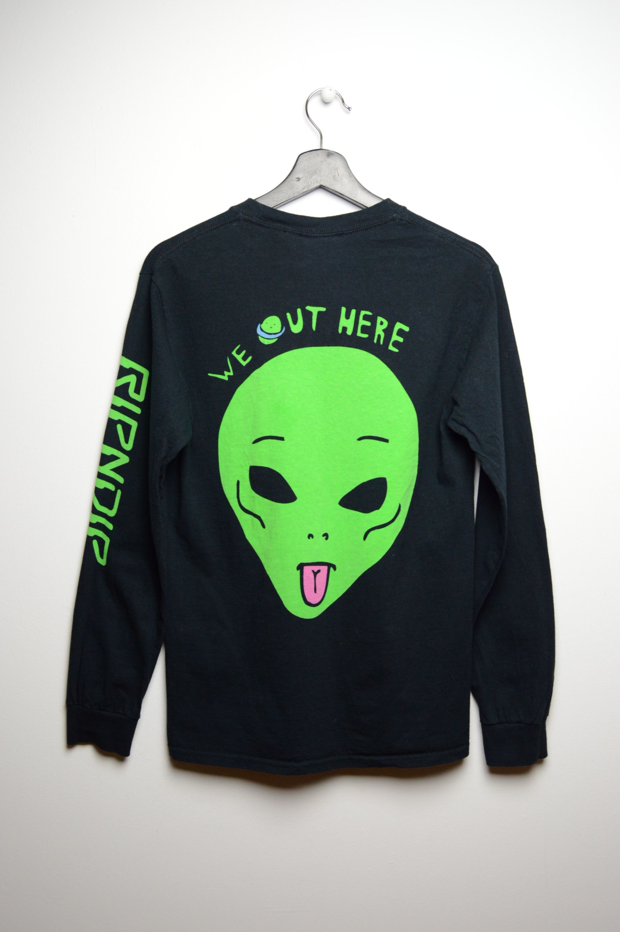 Image of Rip N Dip x Vintage Ripndip Alien Longlsleeve in Black, Men's (Size Small)